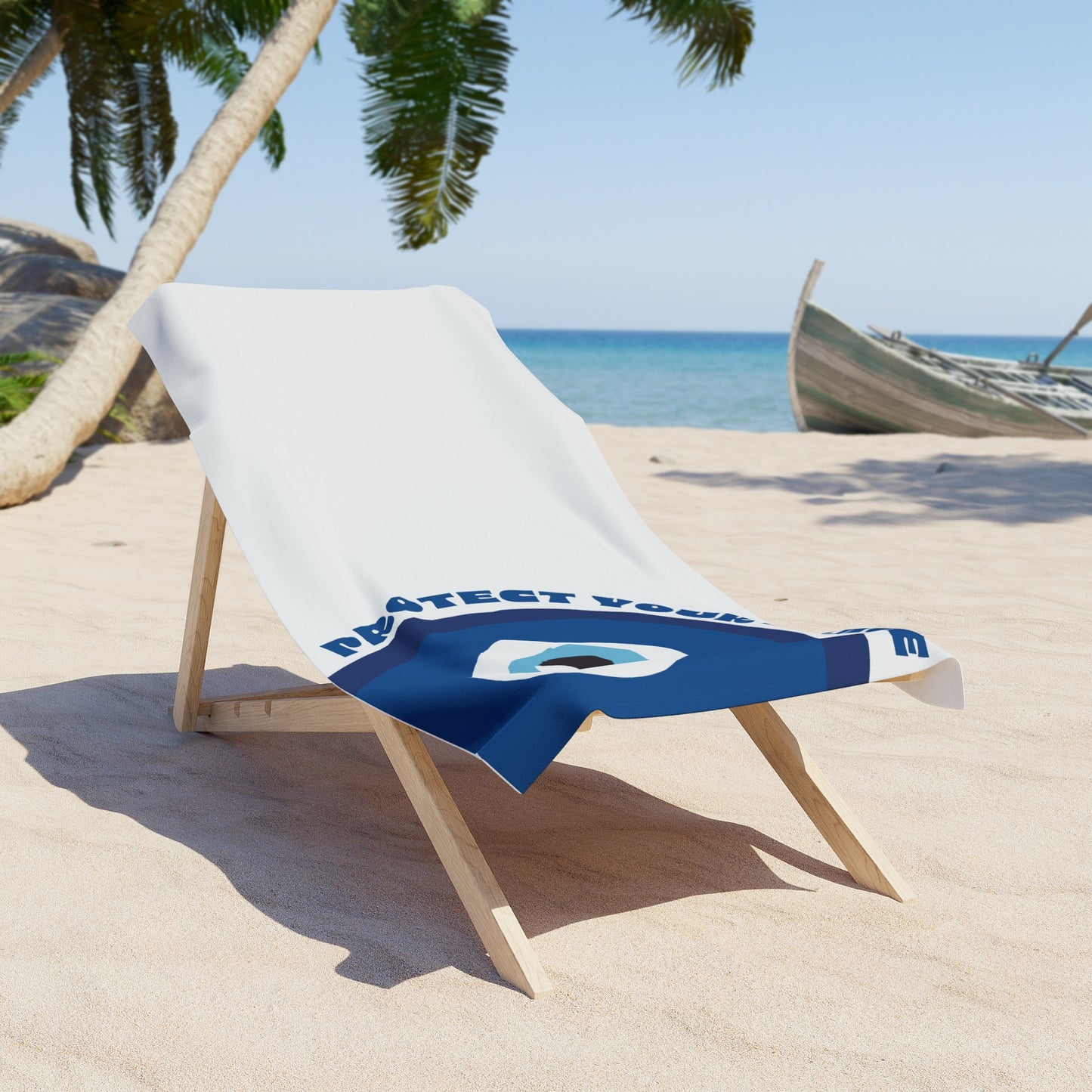 Protect Your Peace Evil Eye Beach Towel - Protect Your Peace | Vibrant Vibe for Relaxation, Summer Essentials, Beach Days, Pool Parties, Travel