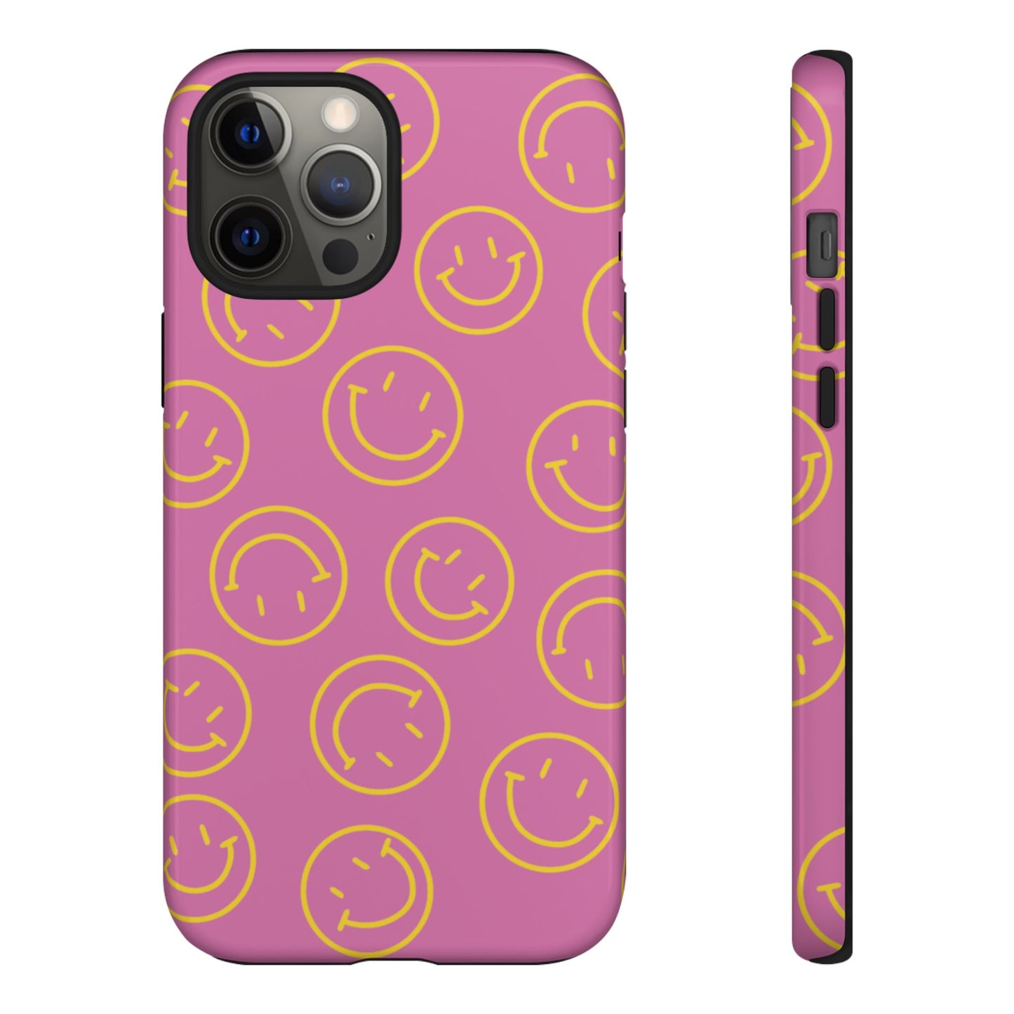 Pink and Yellow Smiley Face Phone Case