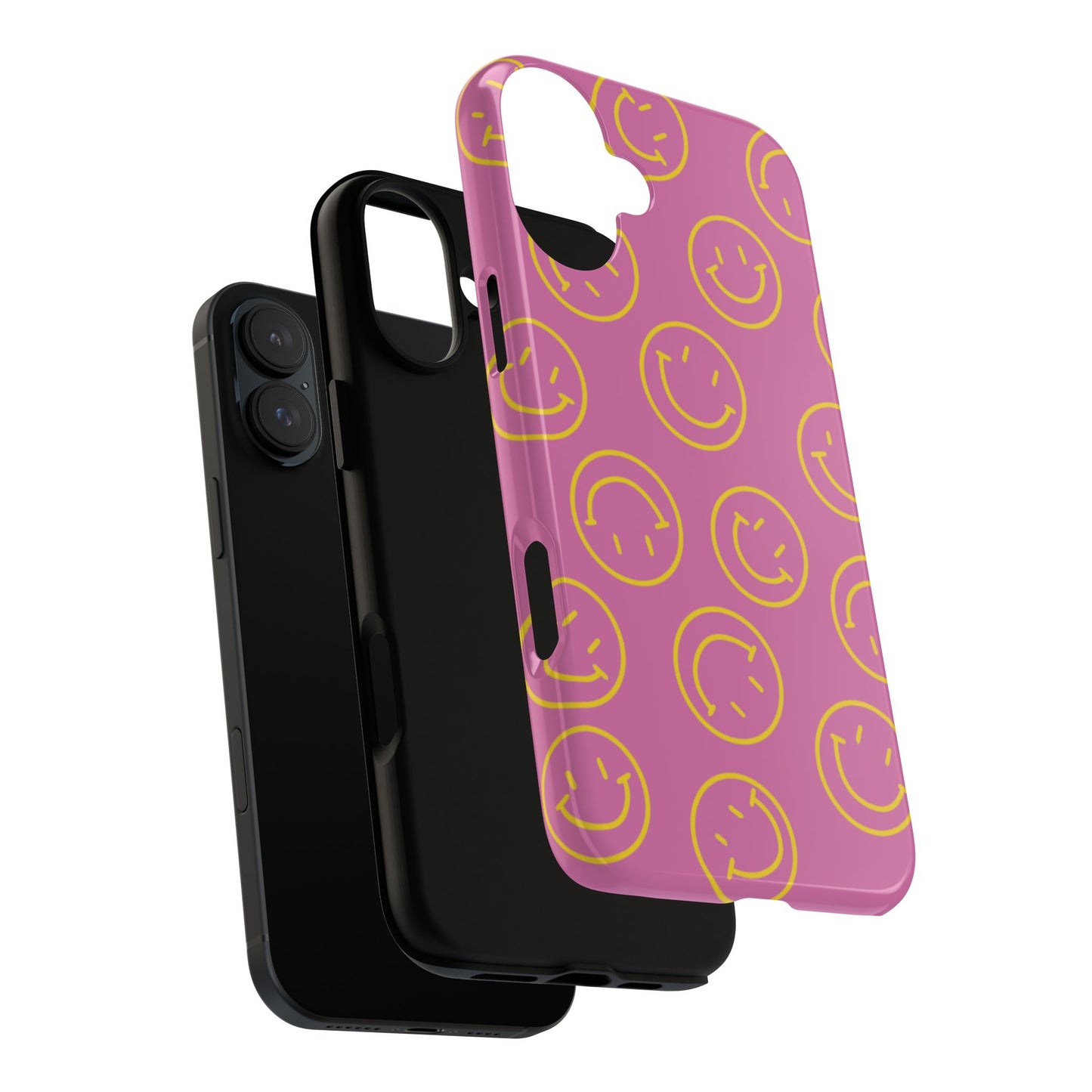 Pink and Yellow Smiley Face Phone Case