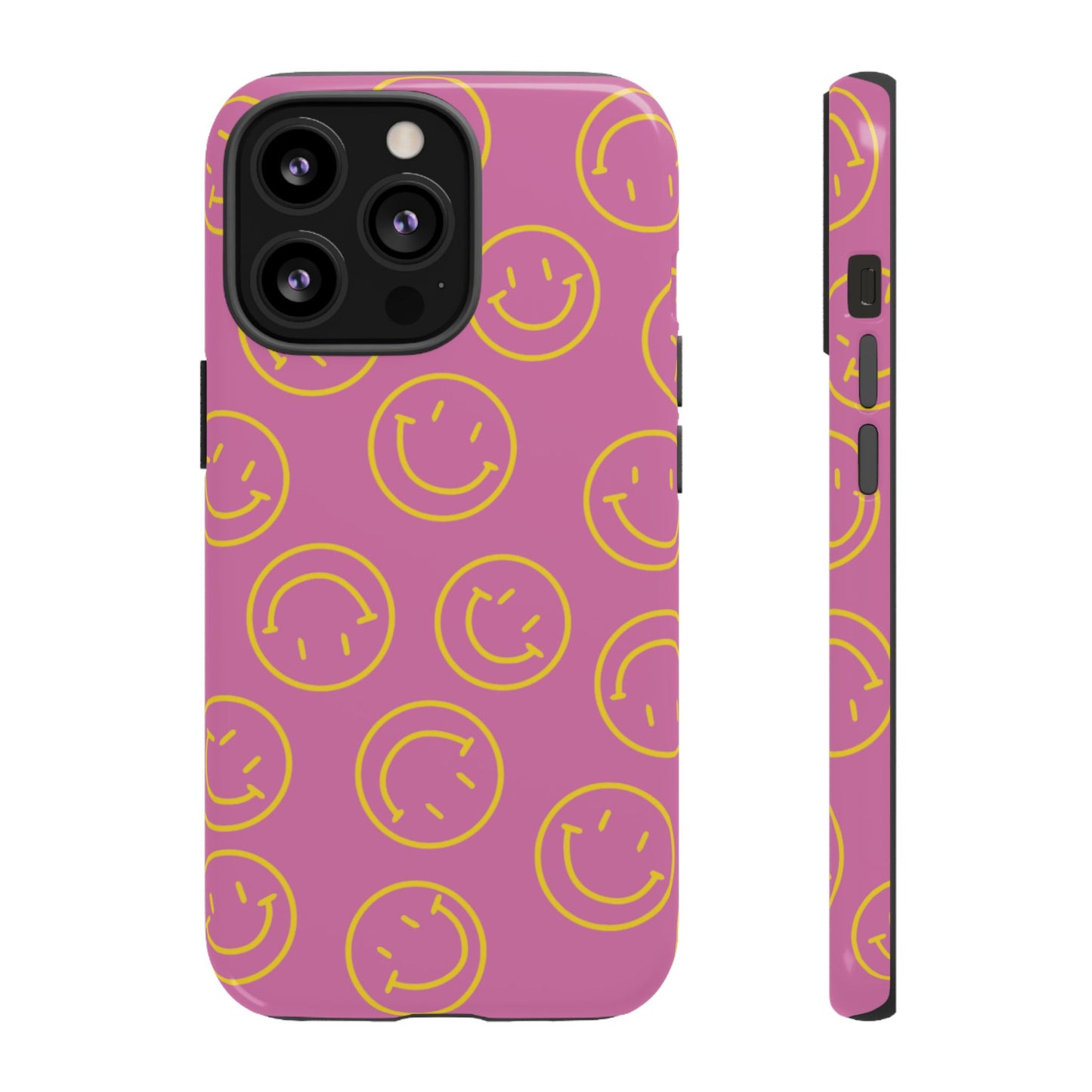 Pink and Yellow Smiley Face Phone Case