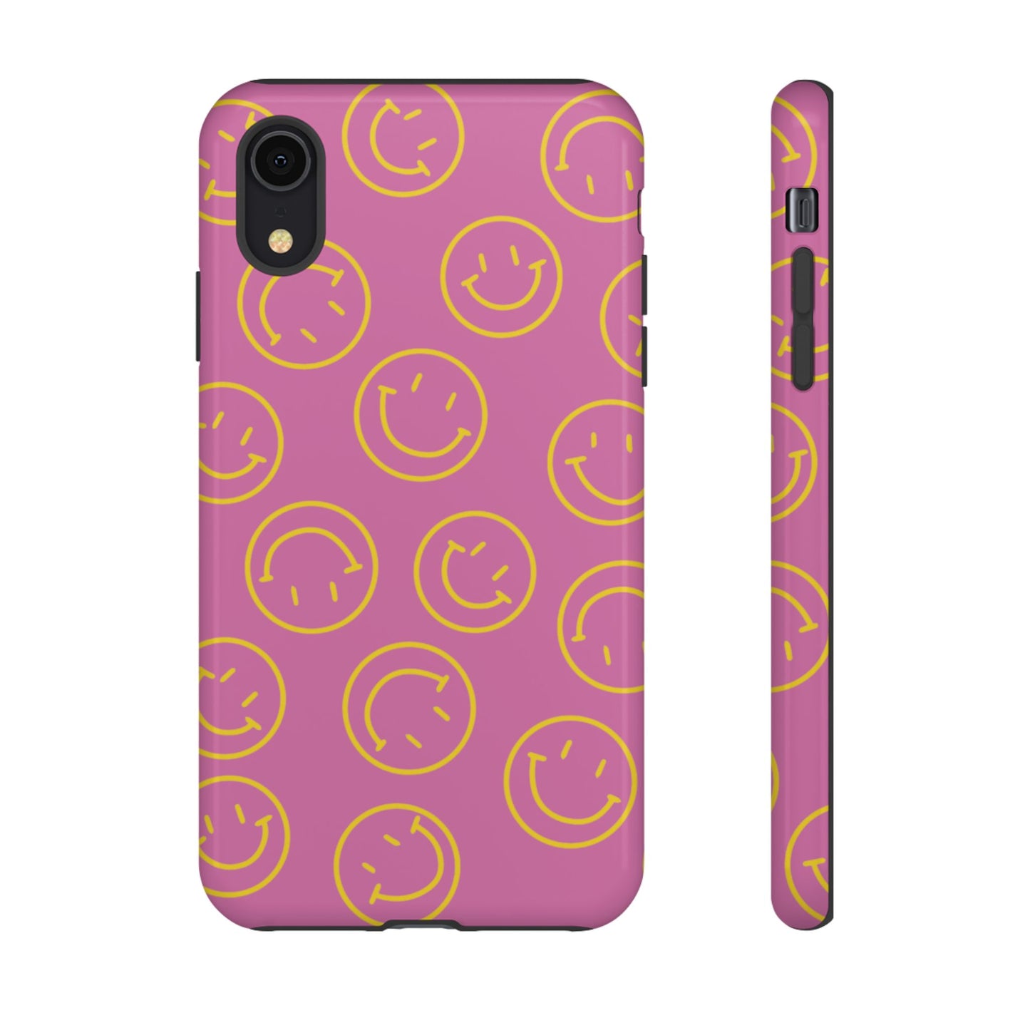 Pink and Yellow Smiley Face Phone Case