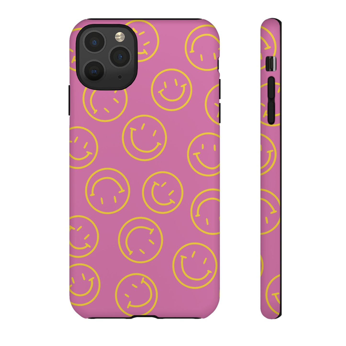 Pink and Yellow Smiley Face Phone Case