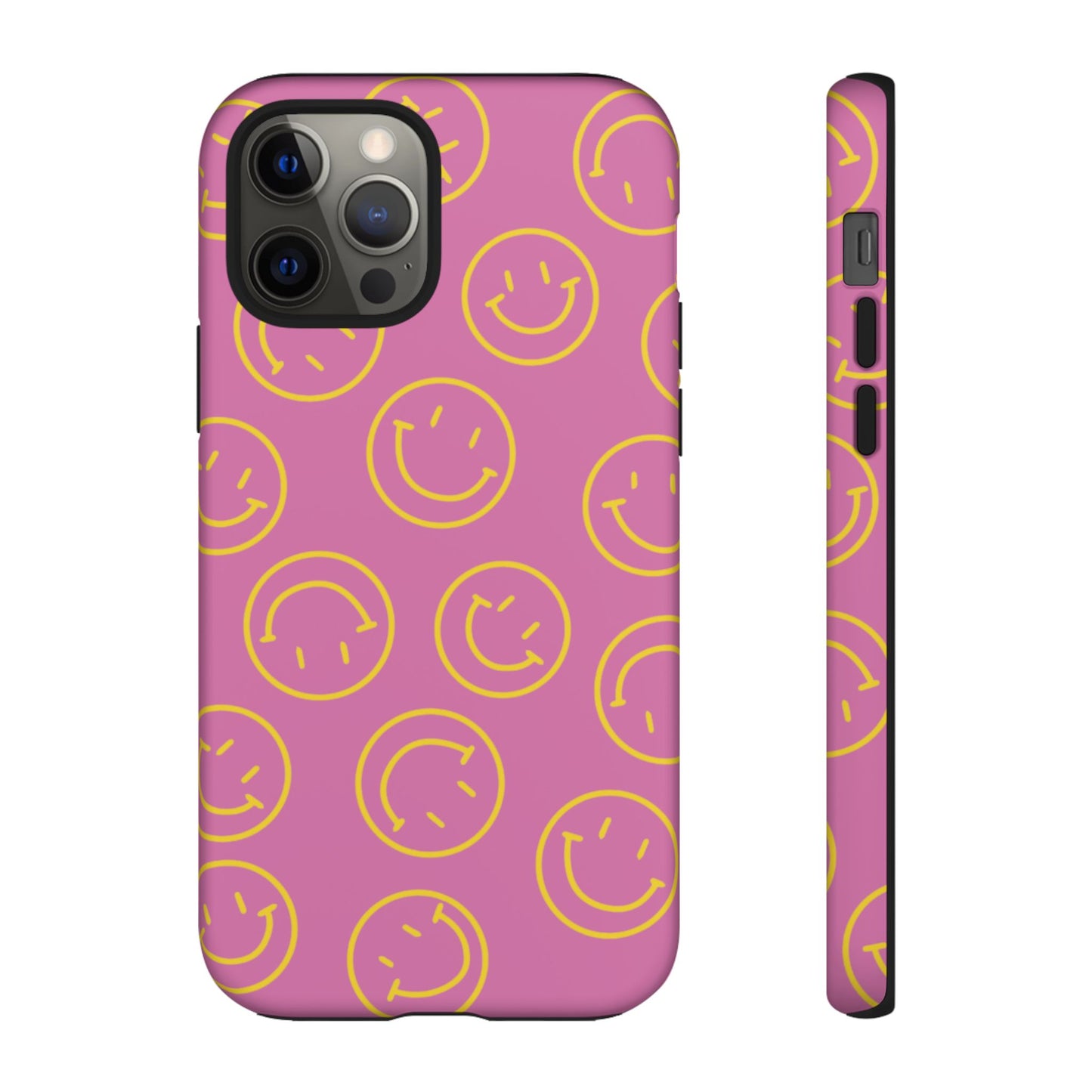 Pink and Yellow Smiley Face Phone Case