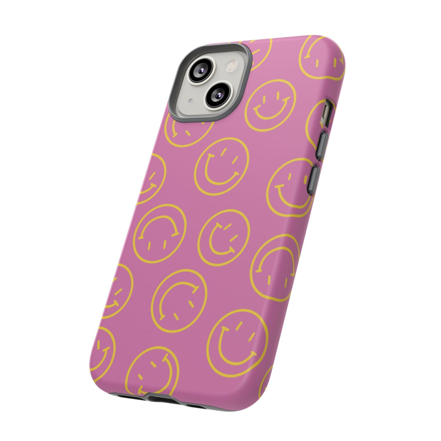 Pink and Yellow Smiley Face Phone Case