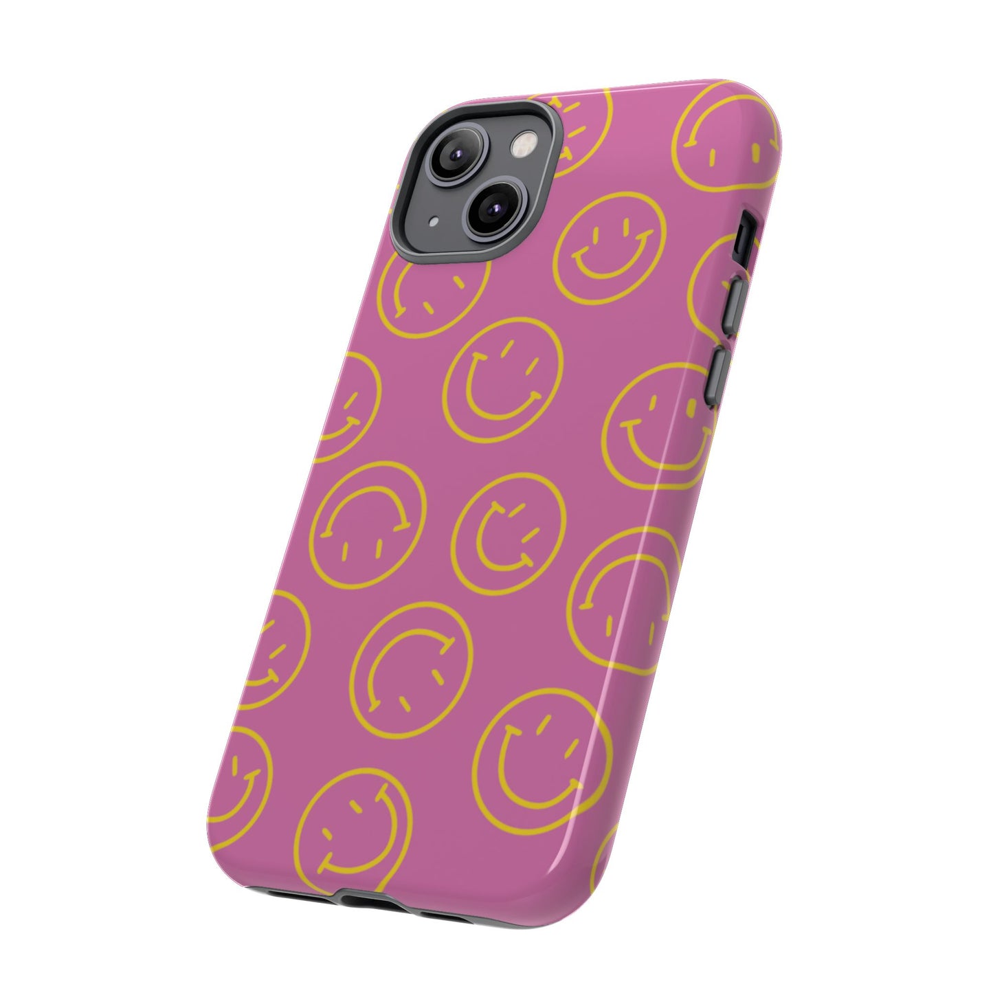 Pink and Yellow Smiley Face Phone Case