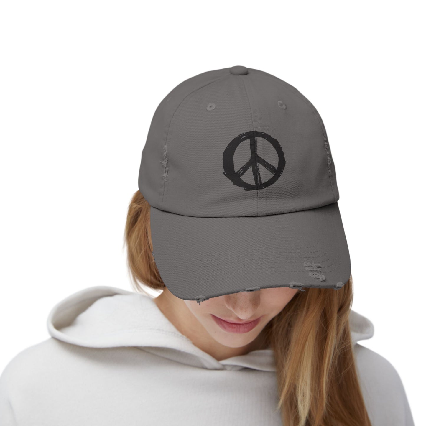 Peace Sign Hat, Peace Sign, Distressed Hat, Custom Hat