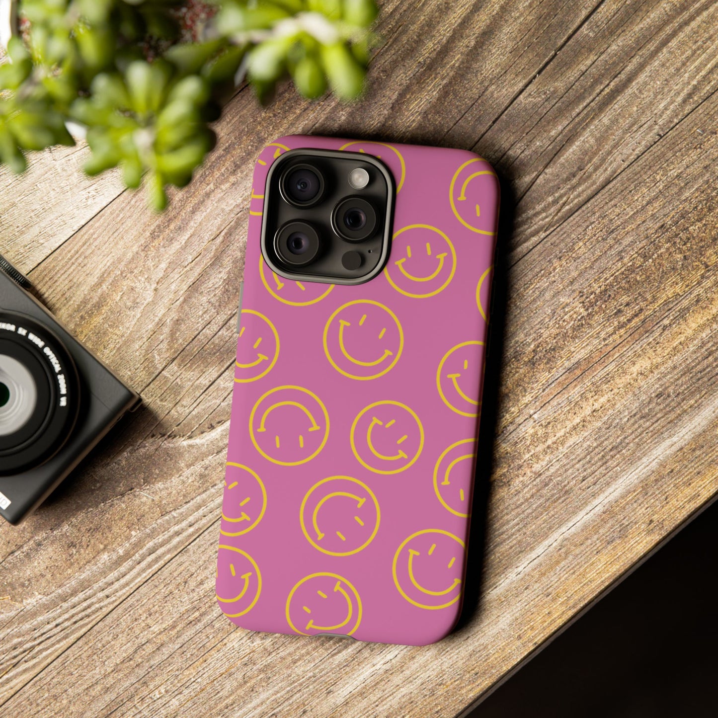 Pink and Yellow Smiley Face Phone Case