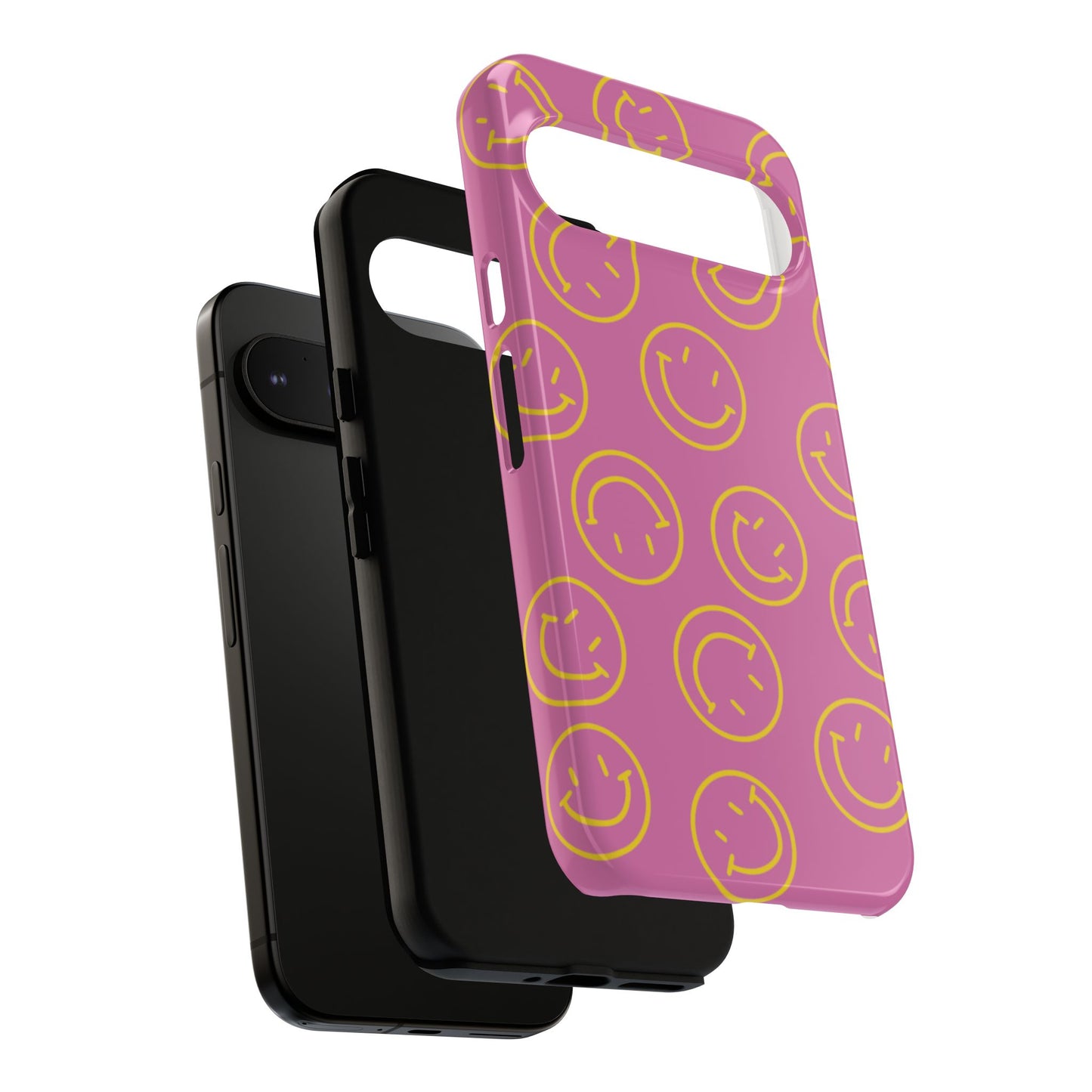 Pink and Yellow Smiley Face Phone Case
