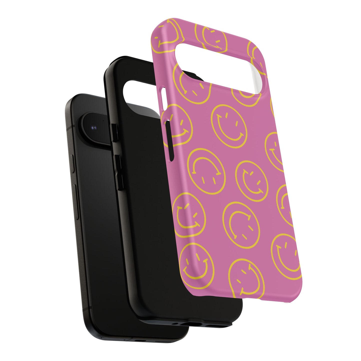 Pink and Yellow Smiley Face Phone Case