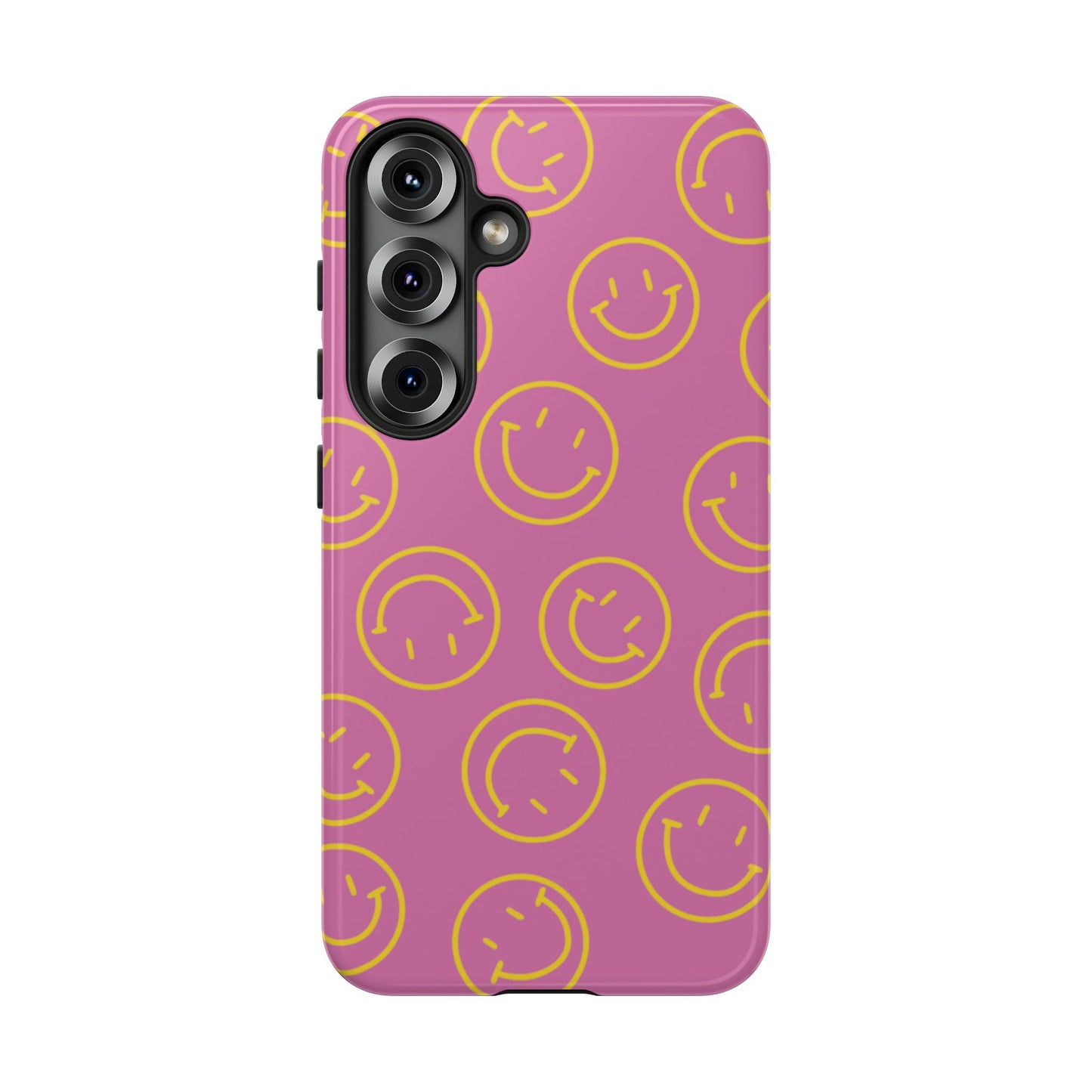 Pink and Yellow Smiley Face Phone Case