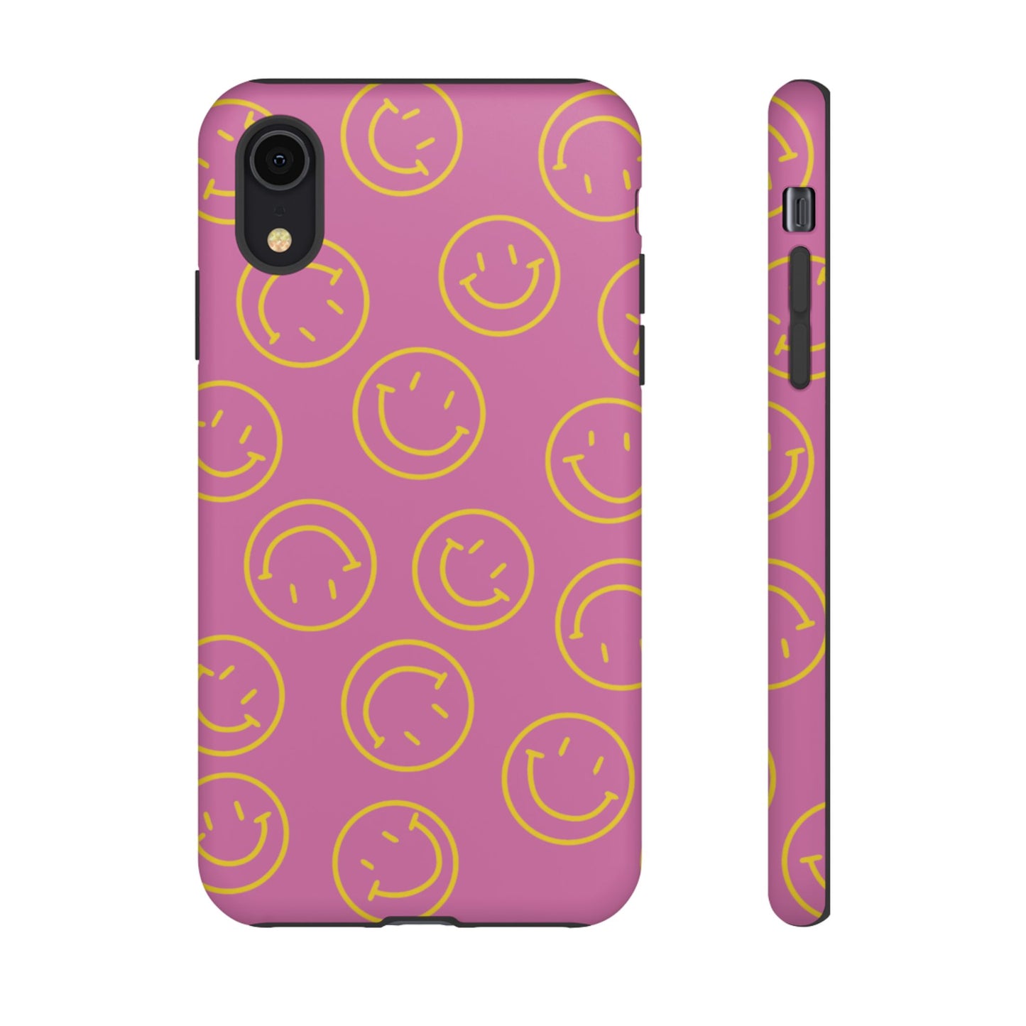 Pink and Yellow Smiley Face Phone Case