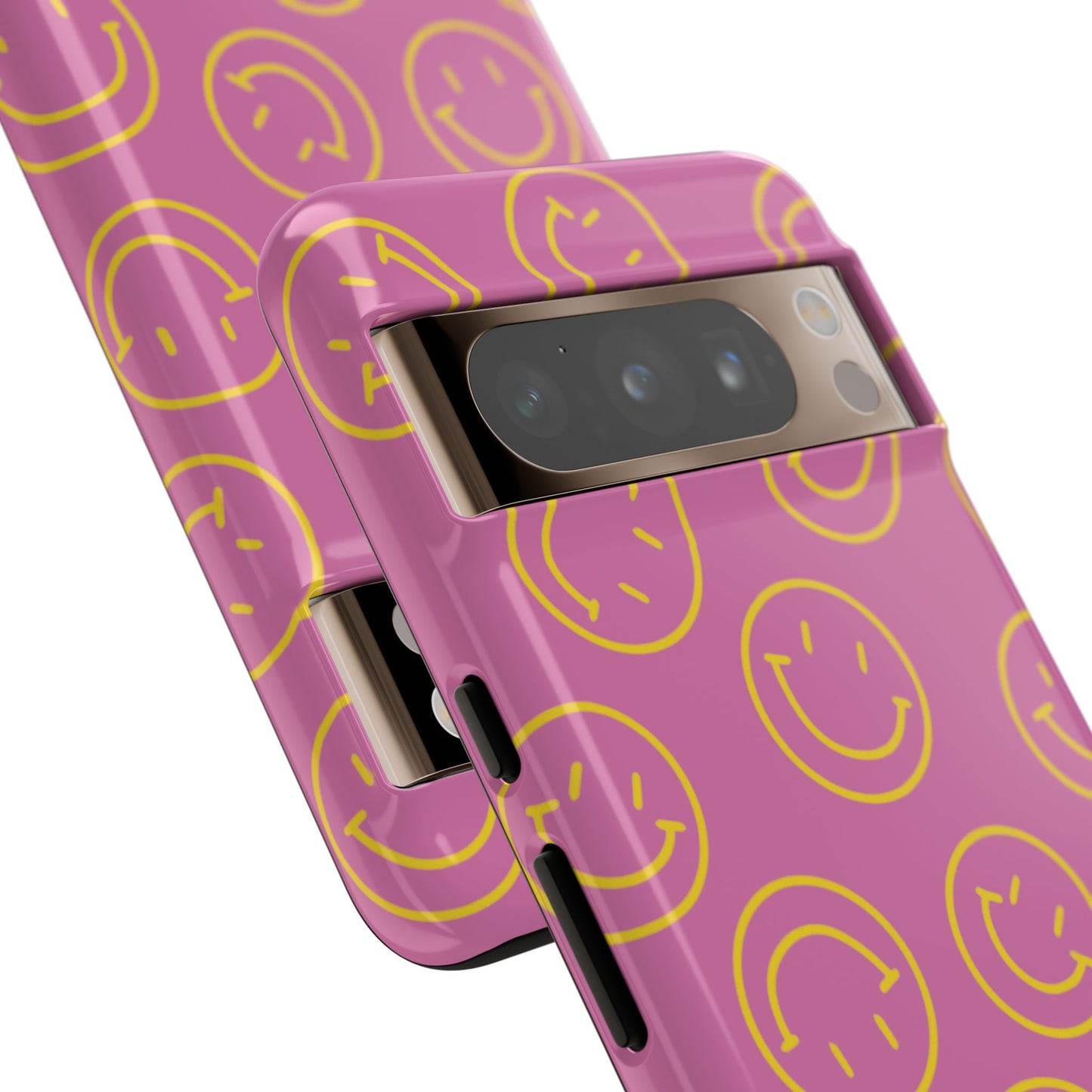 Pink and Yellow Smiley Face Phone Case