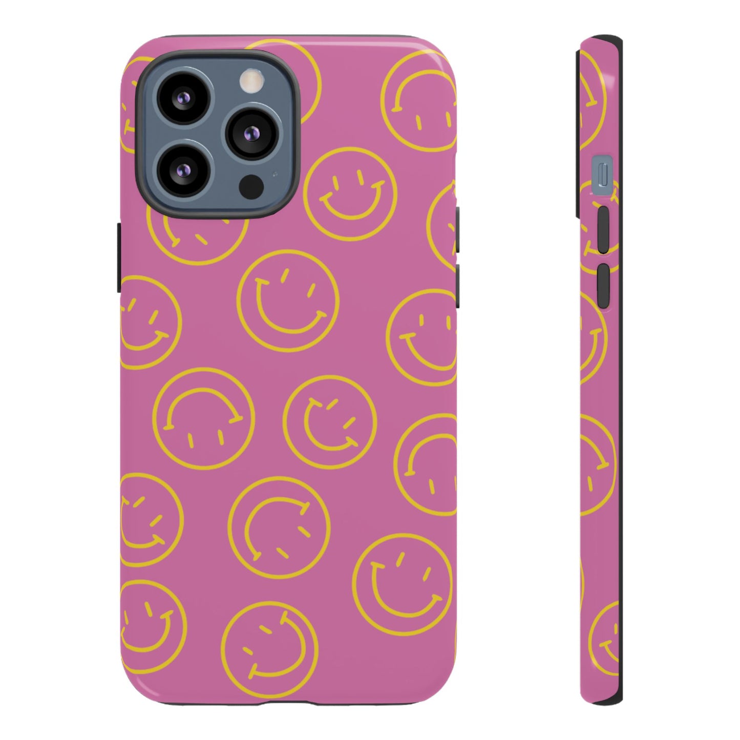 Pink and Yellow Smiley Face Phone Case