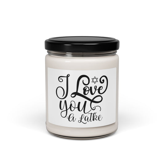 Scented Soy Candle - "I Love You a Latke" - Perfect for Hanukkah, Home Fragrance, Holiday Decor, Gift for Moms, Aromatherapy
