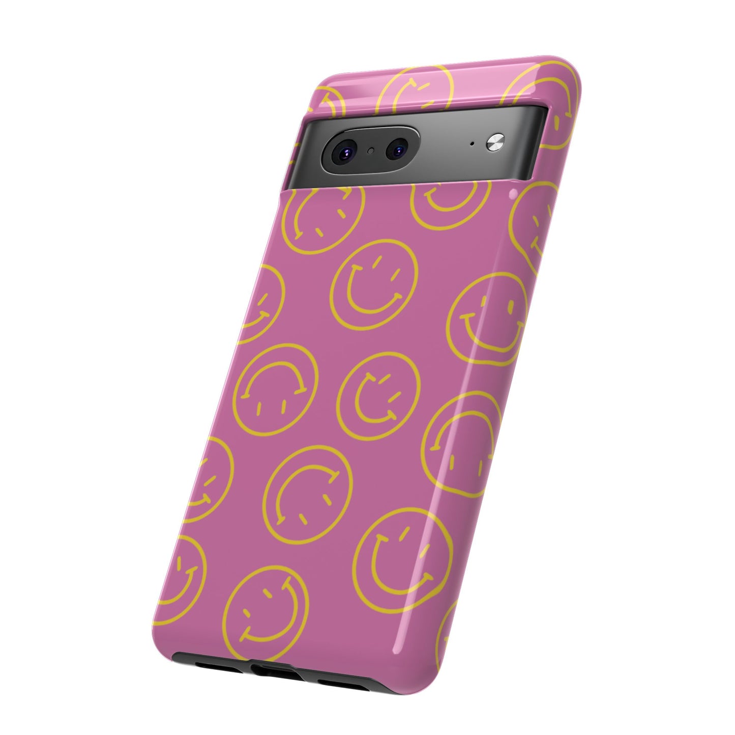Pink and Yellow Smiley Face Phone Case