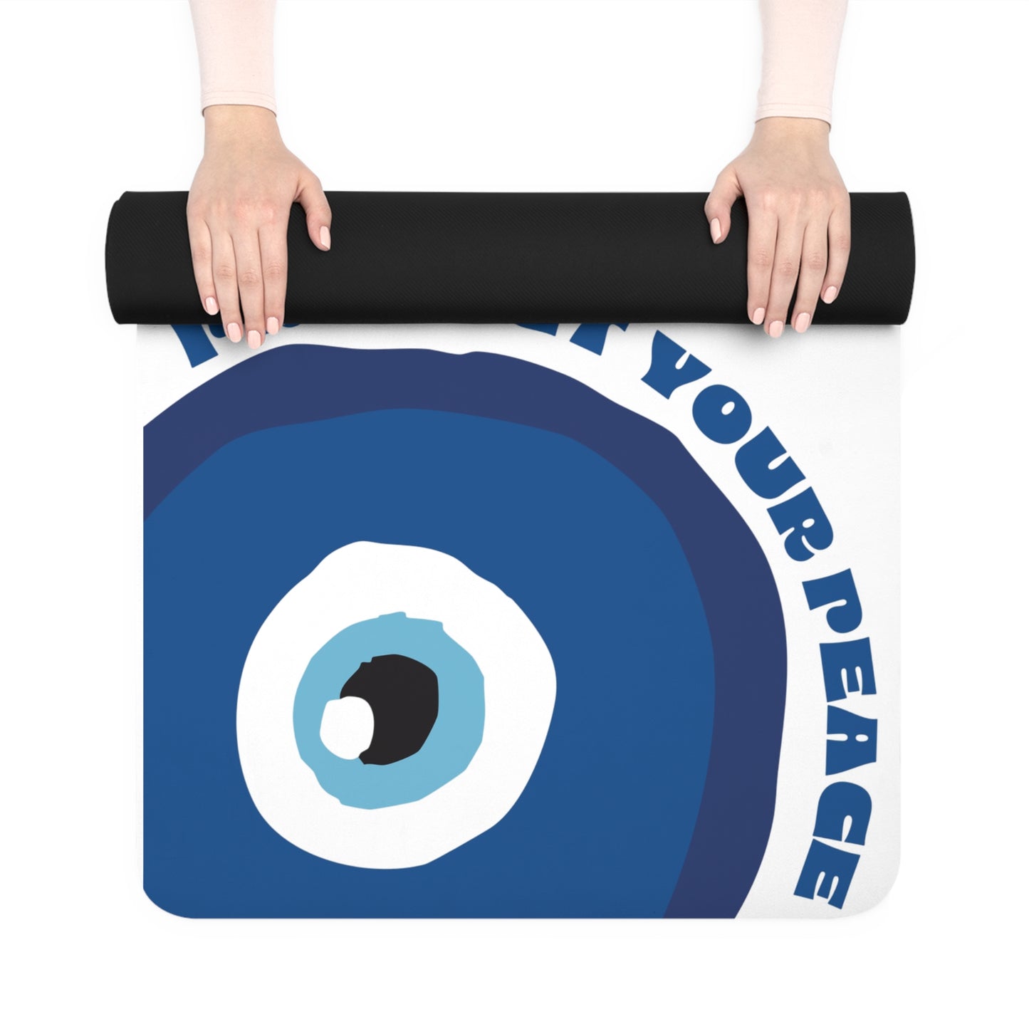 Protect Your Peace Evil Eye Yoga Mat - Eco-Friendly Rubber, Exercise, Fitness Gifts, Mindfulness, Meditation