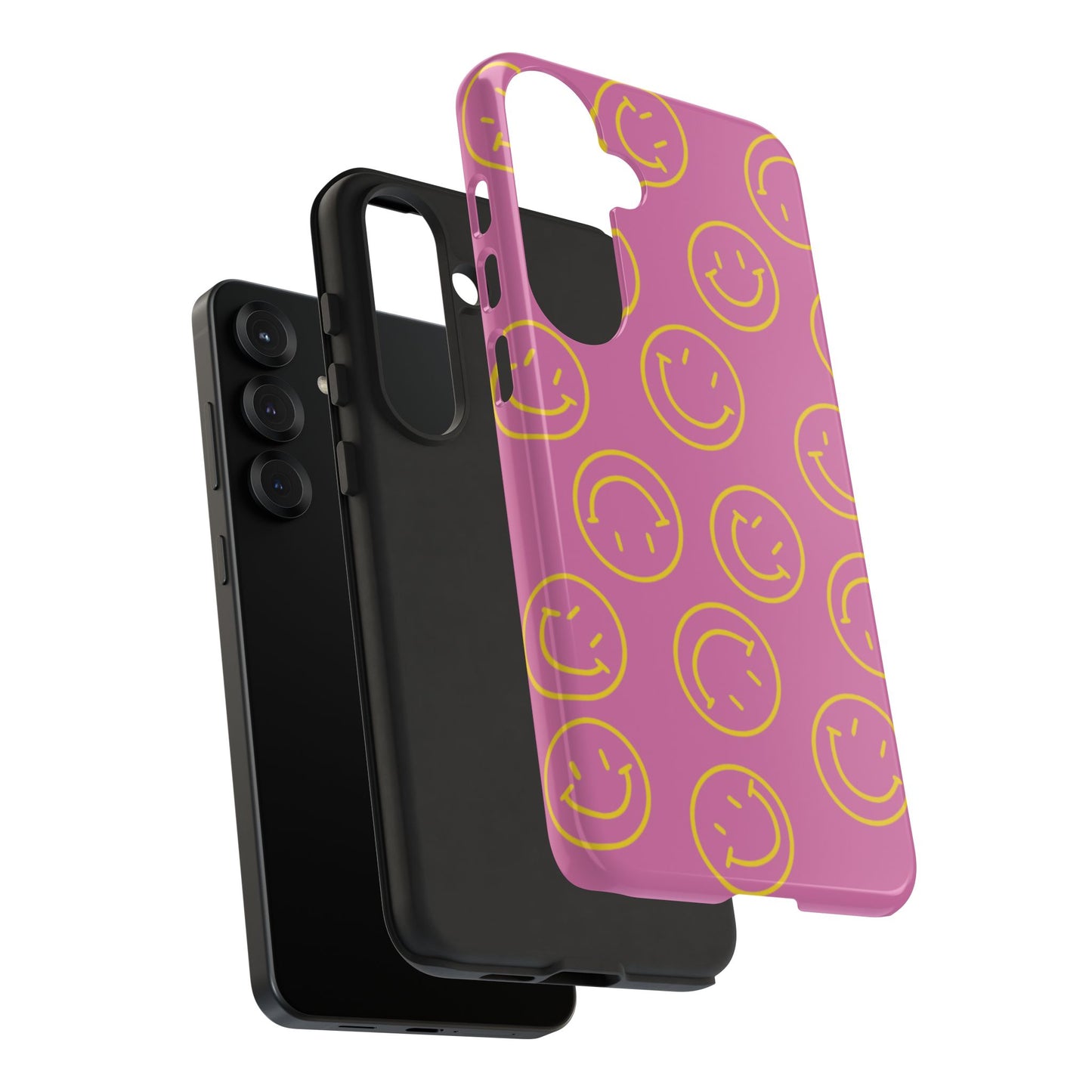 Pink and Yellow Smiley Face Phone Case