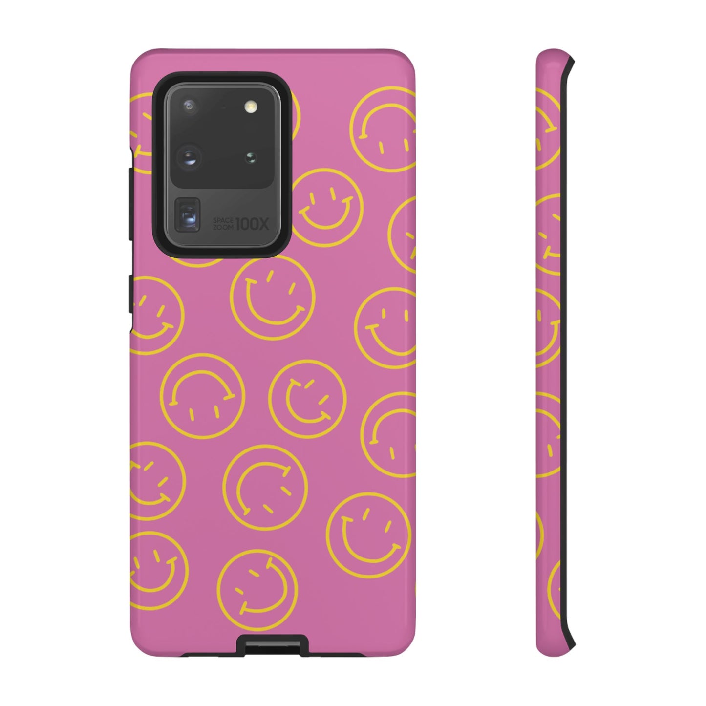 Pink and Yellow Smiley Face Phone Case