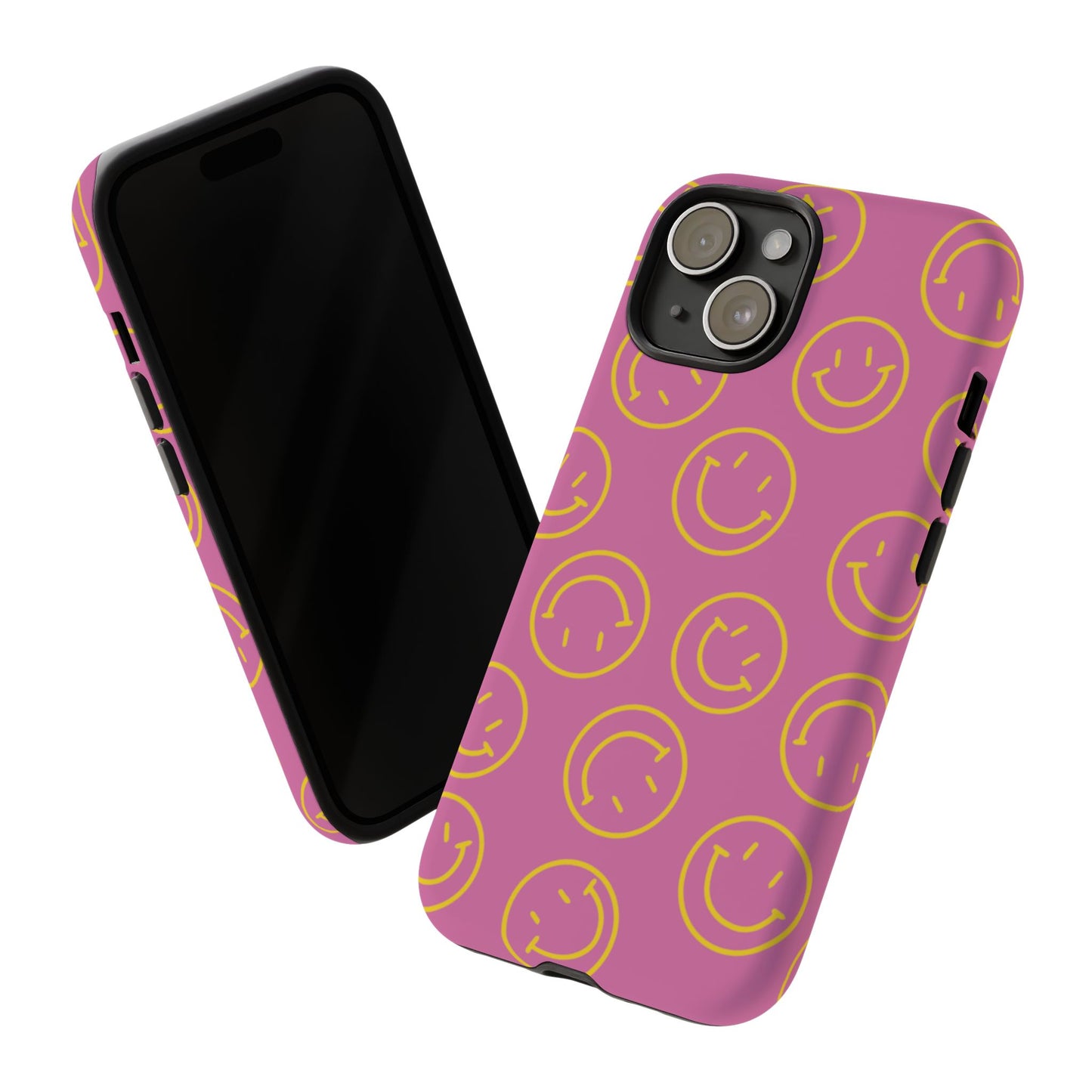 Pink and Yellow Smiley Face Phone Case