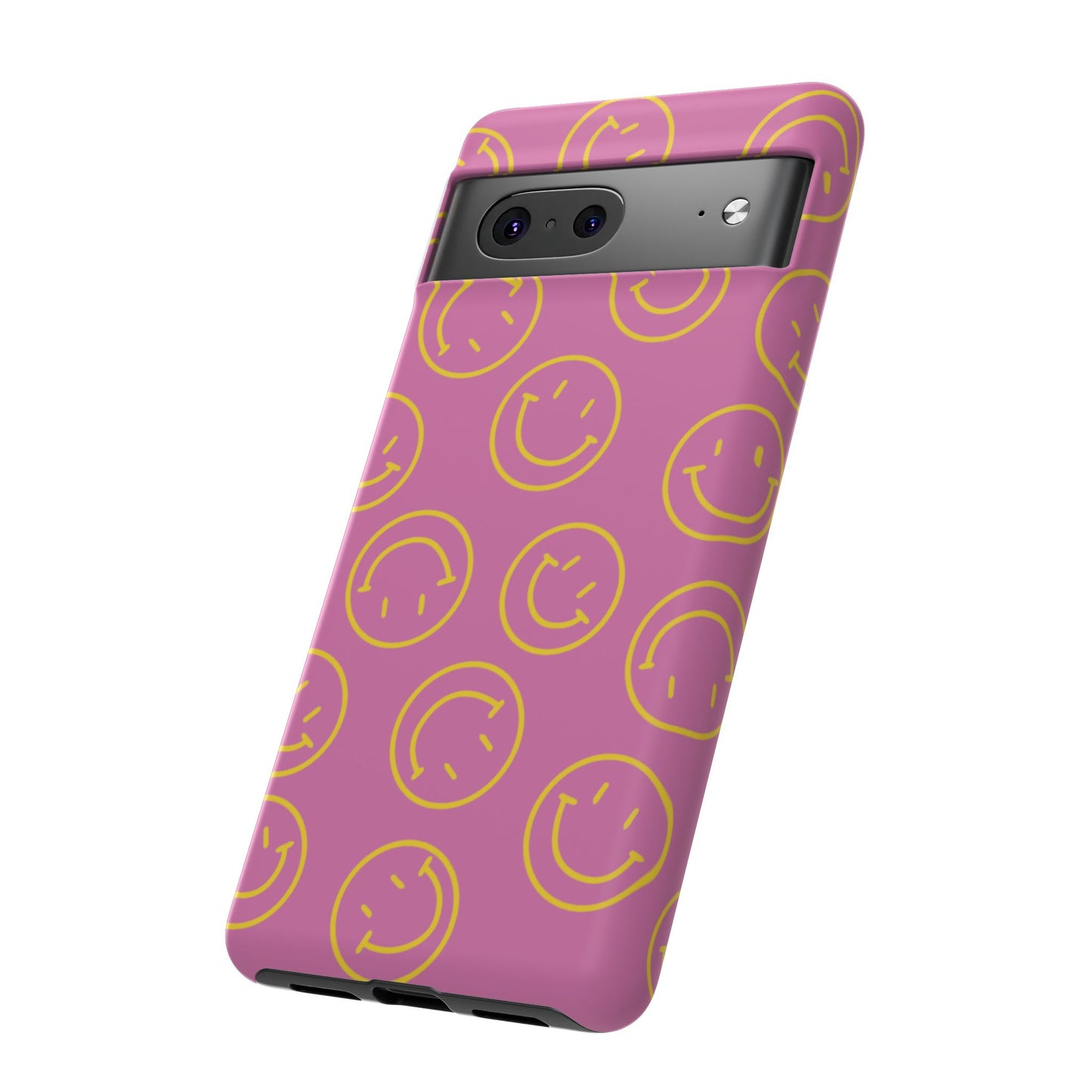 Pink and Yellow Smiley Face Phone Case