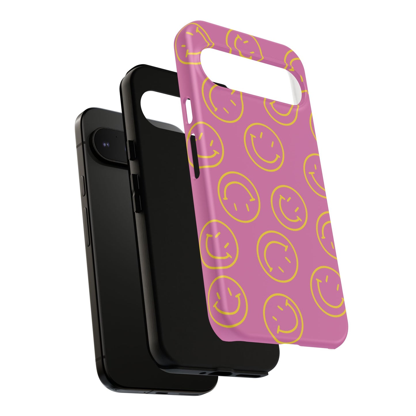 Pink and Yellow Smiley Face Phone Case