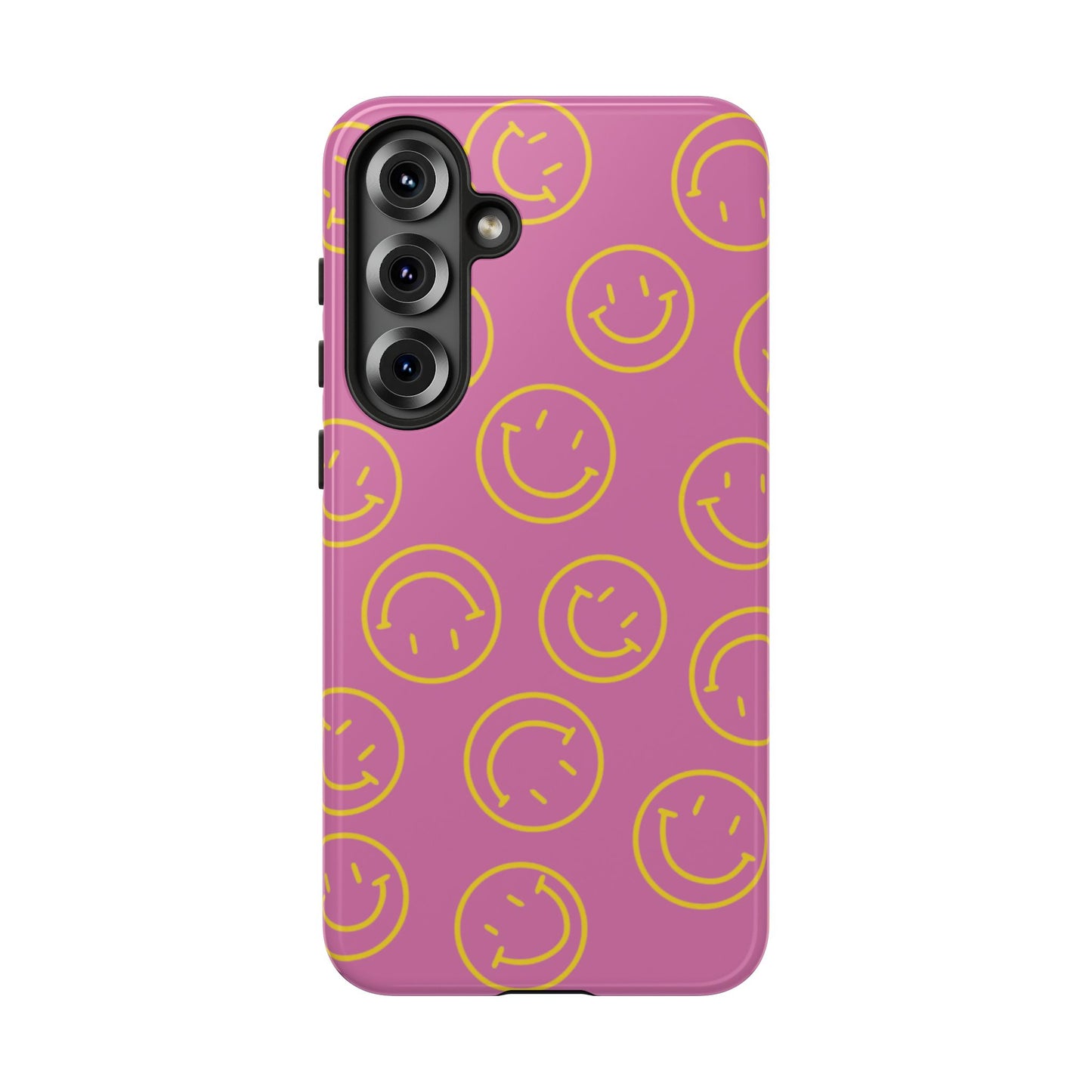 Pink and Yellow Smiley Face Phone Case