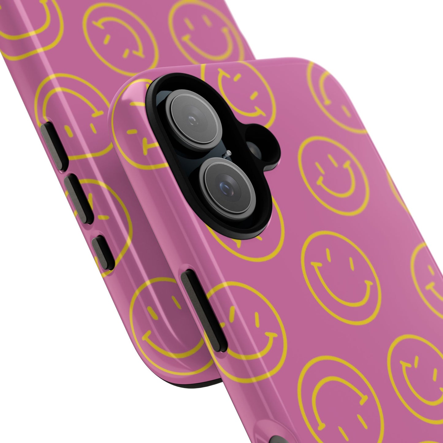 Pink and Yellow Smiley Face Phone Case