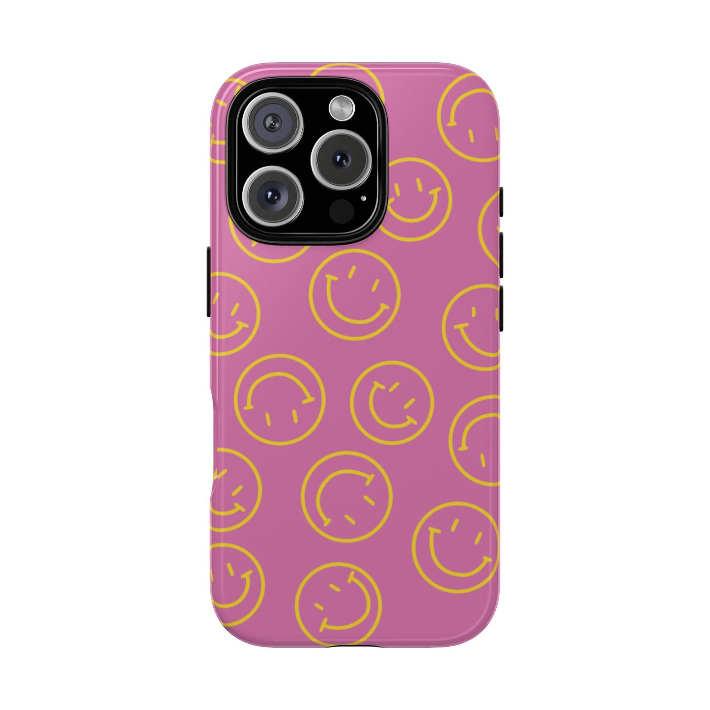 Pink and Yellow Smiley Face Phone Case