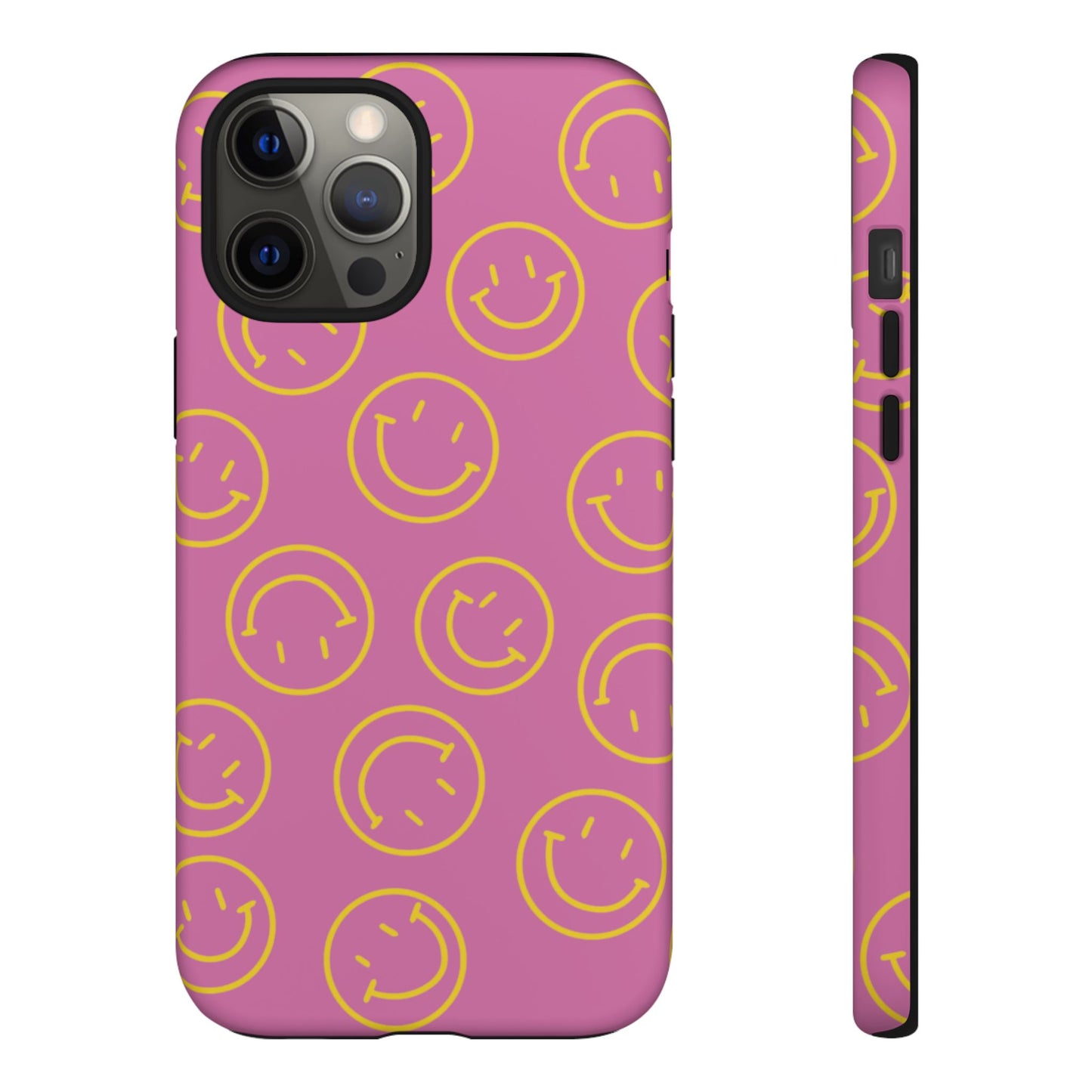 Pink and Yellow Smiley Face Phone Case