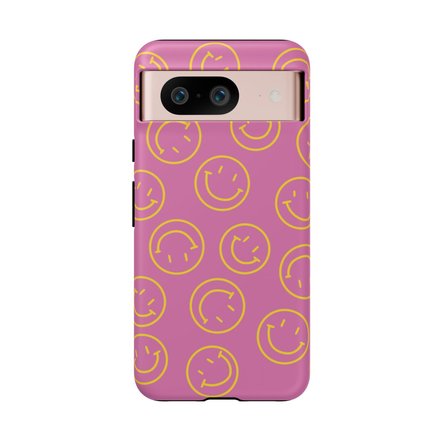 Pink and Yellow Smiley Face Phone Case
