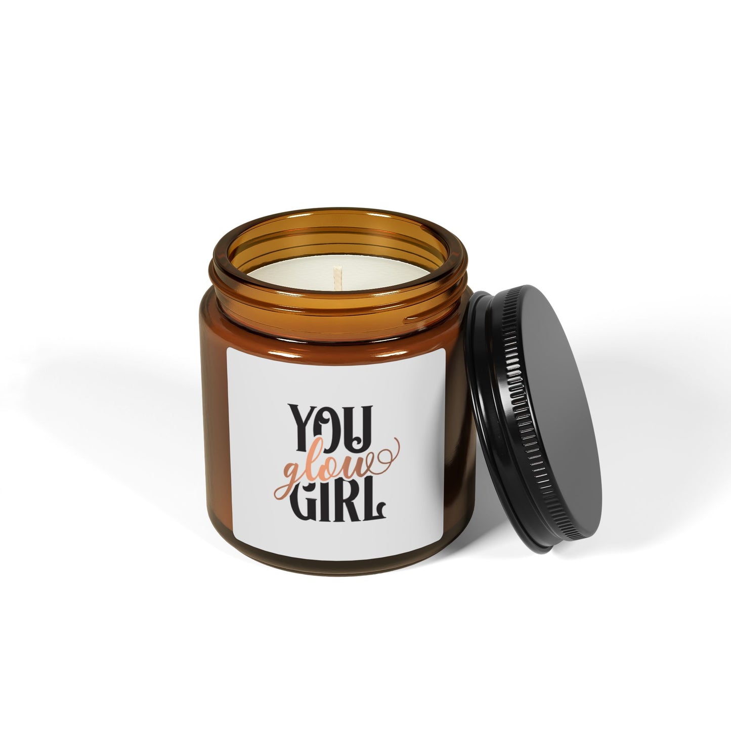 Soy Candle — "You Glow Girl" Amber Jar (Aromatherapy Gift)
