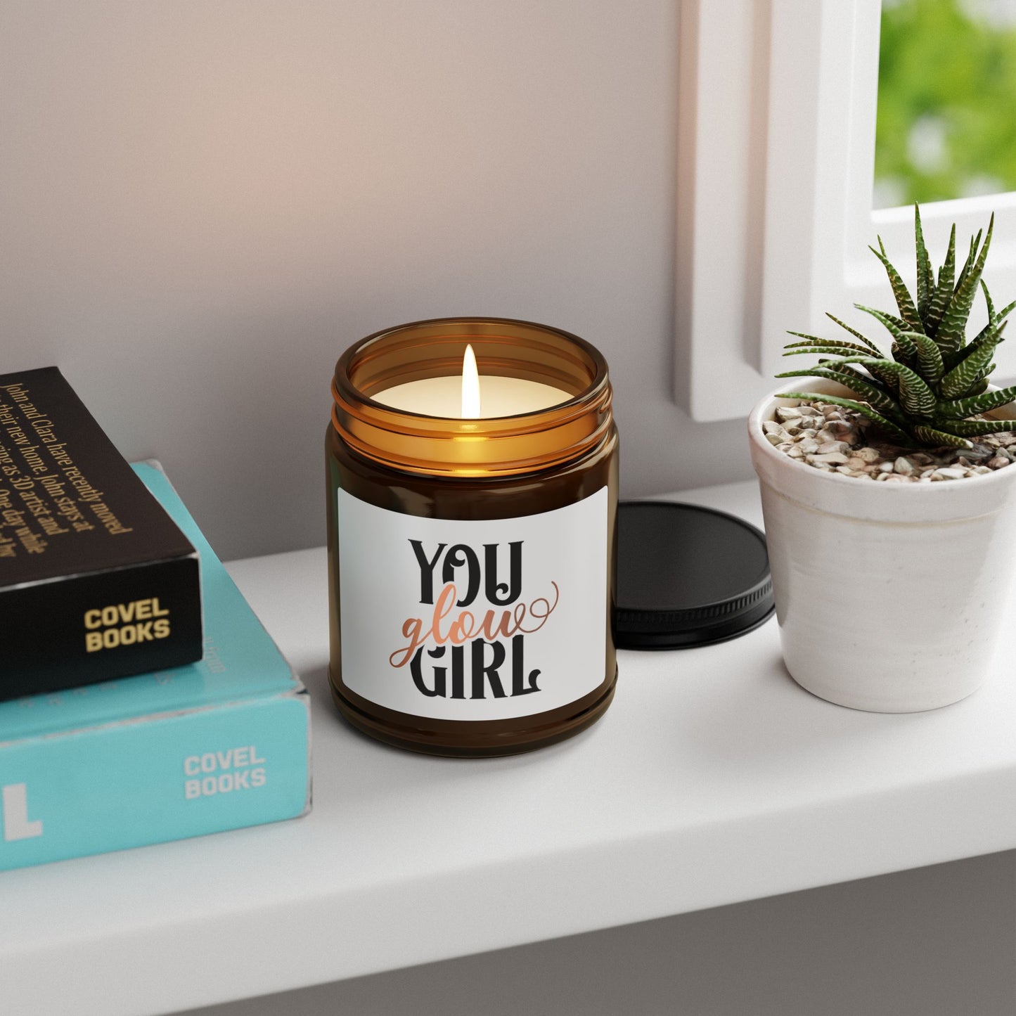 Soy Candle — "You Glow Girl" Amber Jar (Aromatherapy Gift)