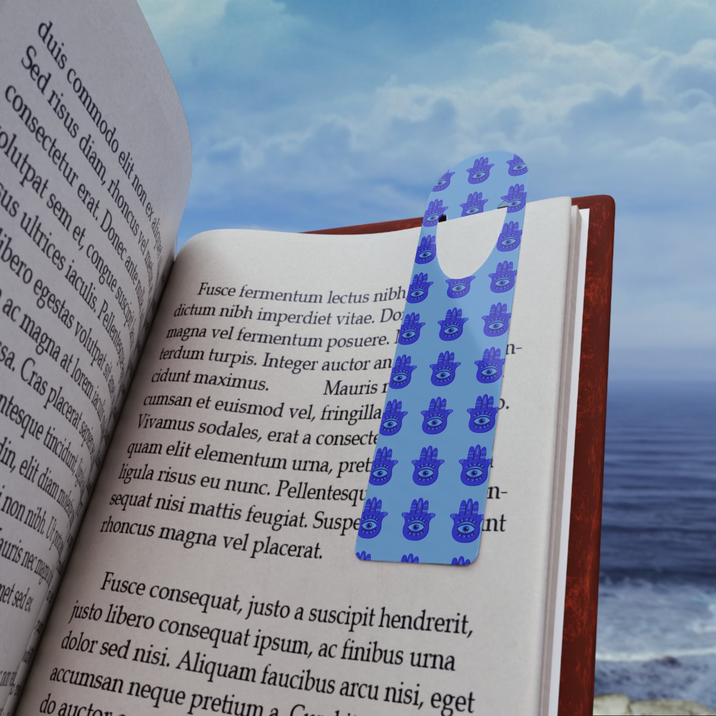 Bookmark, Blue Evil Eye Hamsa Bookmark