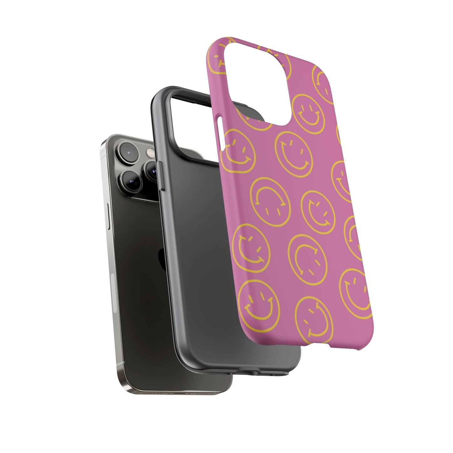 Pink and Yellow Smiley Face Phone Case