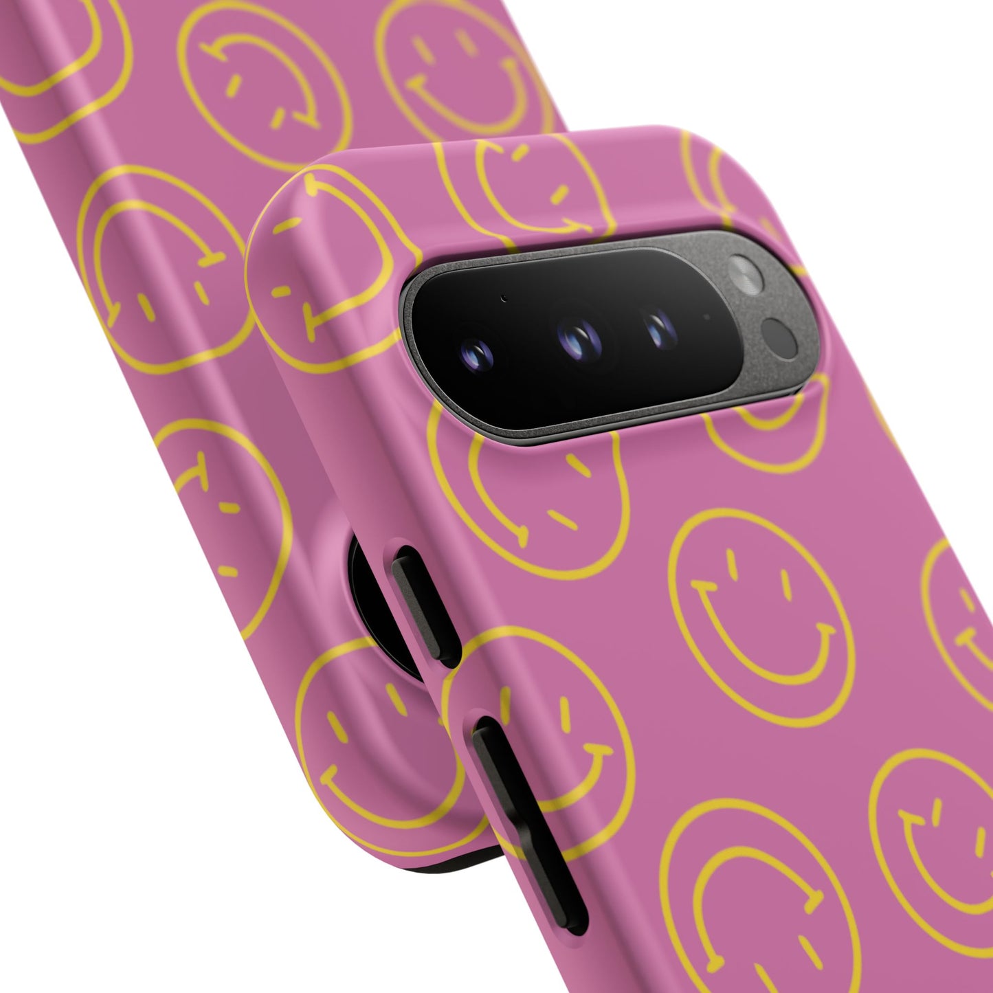 Pink and Yellow Smiley Face Phone Case