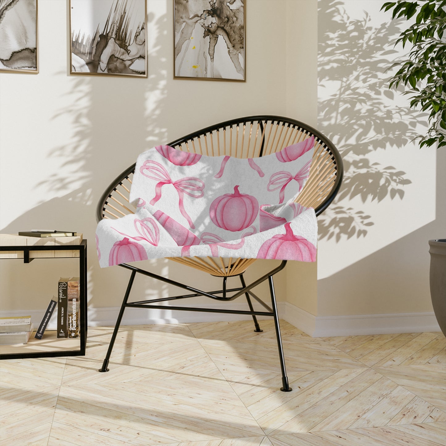 Pink Pumpkins Microfiber Blanket