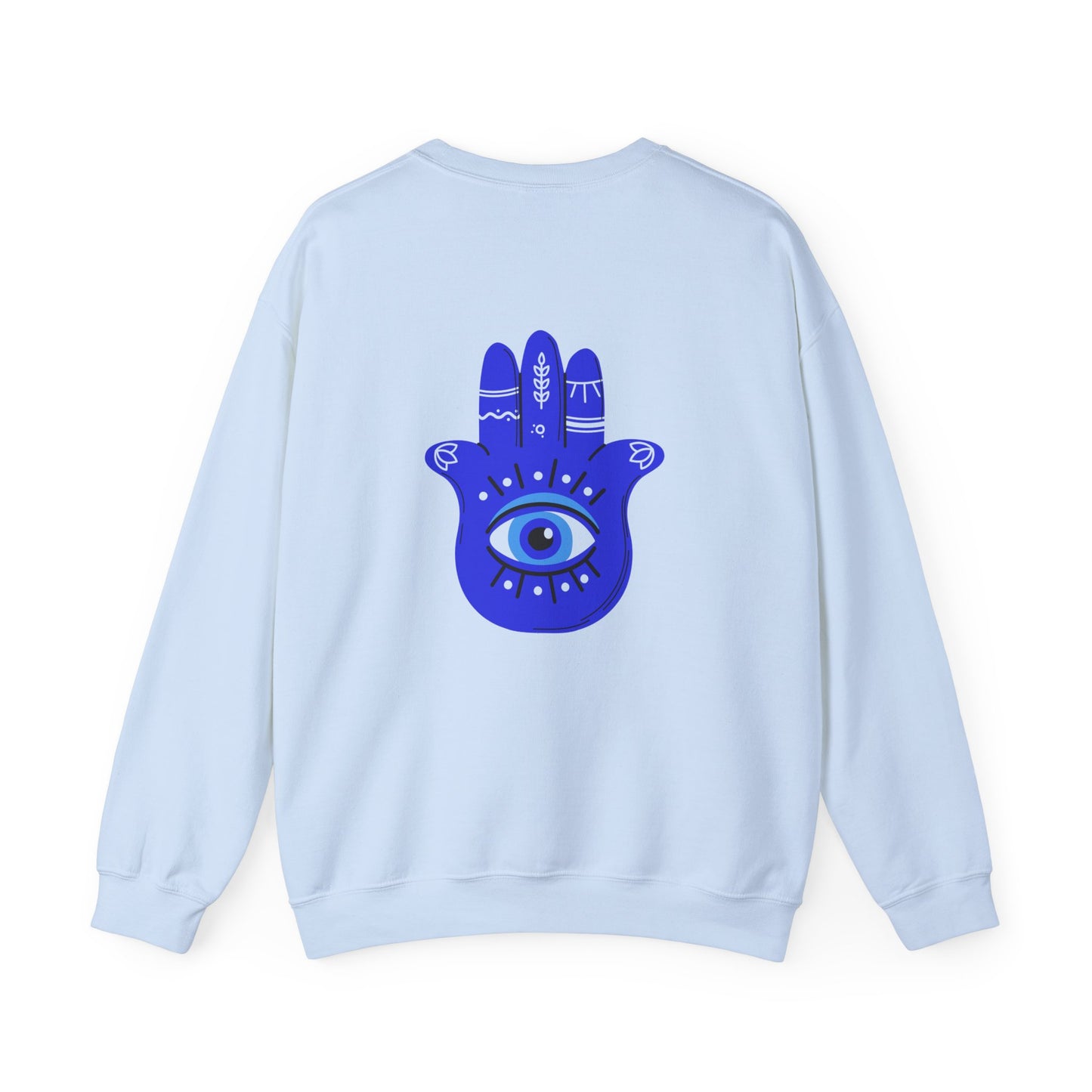 Evil Eye Crewneck Evil Eye Sweatshirt Hamsa Sweatshirt Hamsa Evil Eye Protection Sweatshirt Protection Crewneck Blue Crewneck