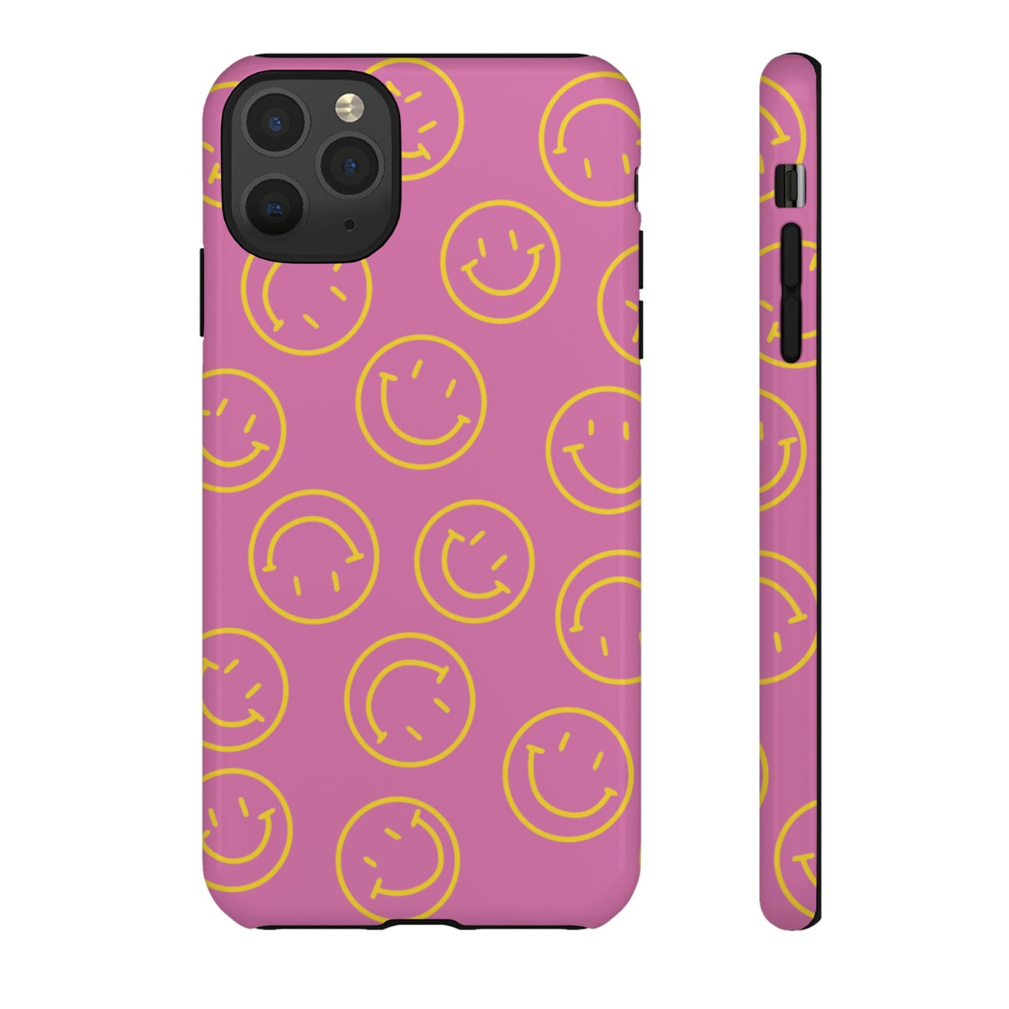 Pink and Yellow Smiley Face Phone Case