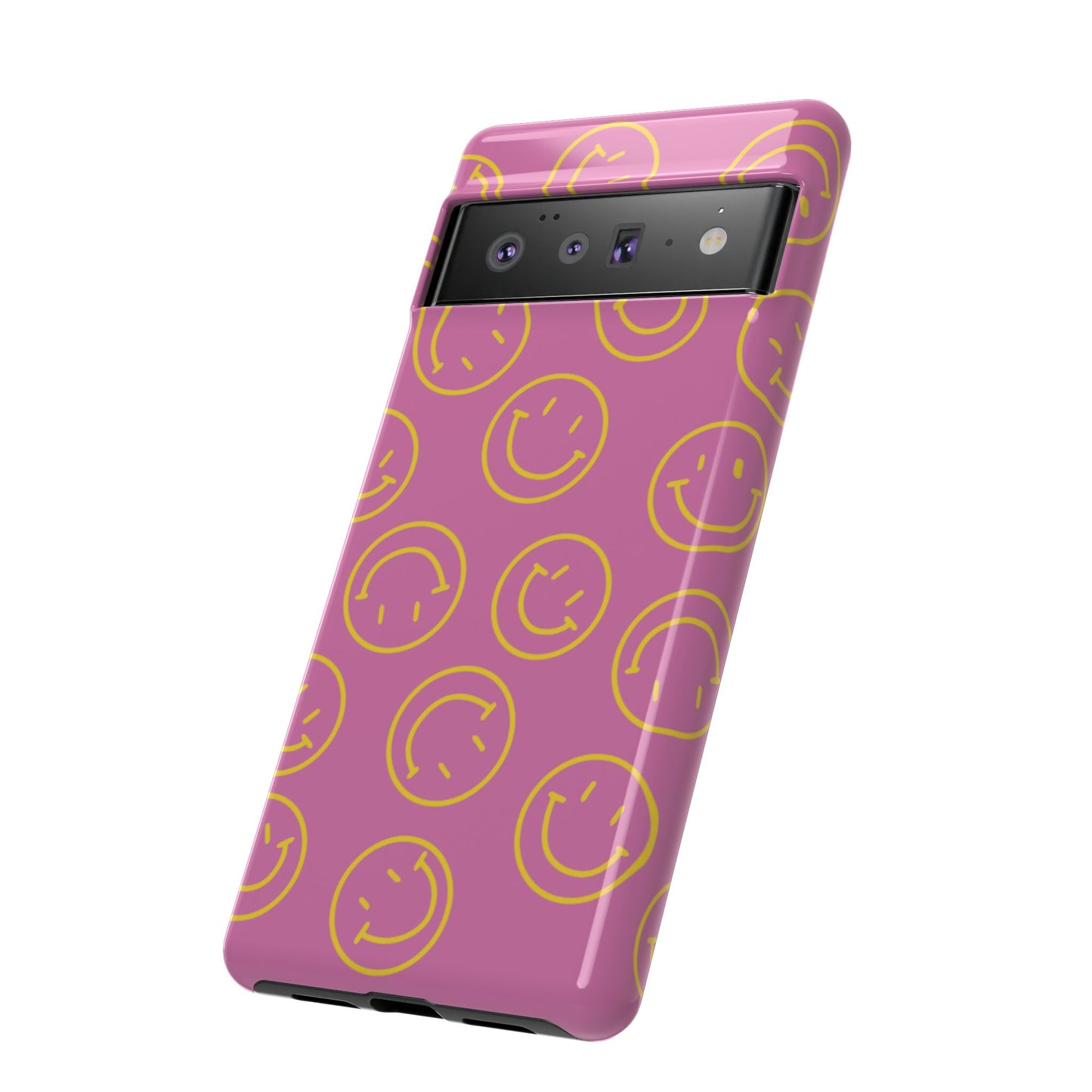 Pink and Yellow Smiley Face Phone Case