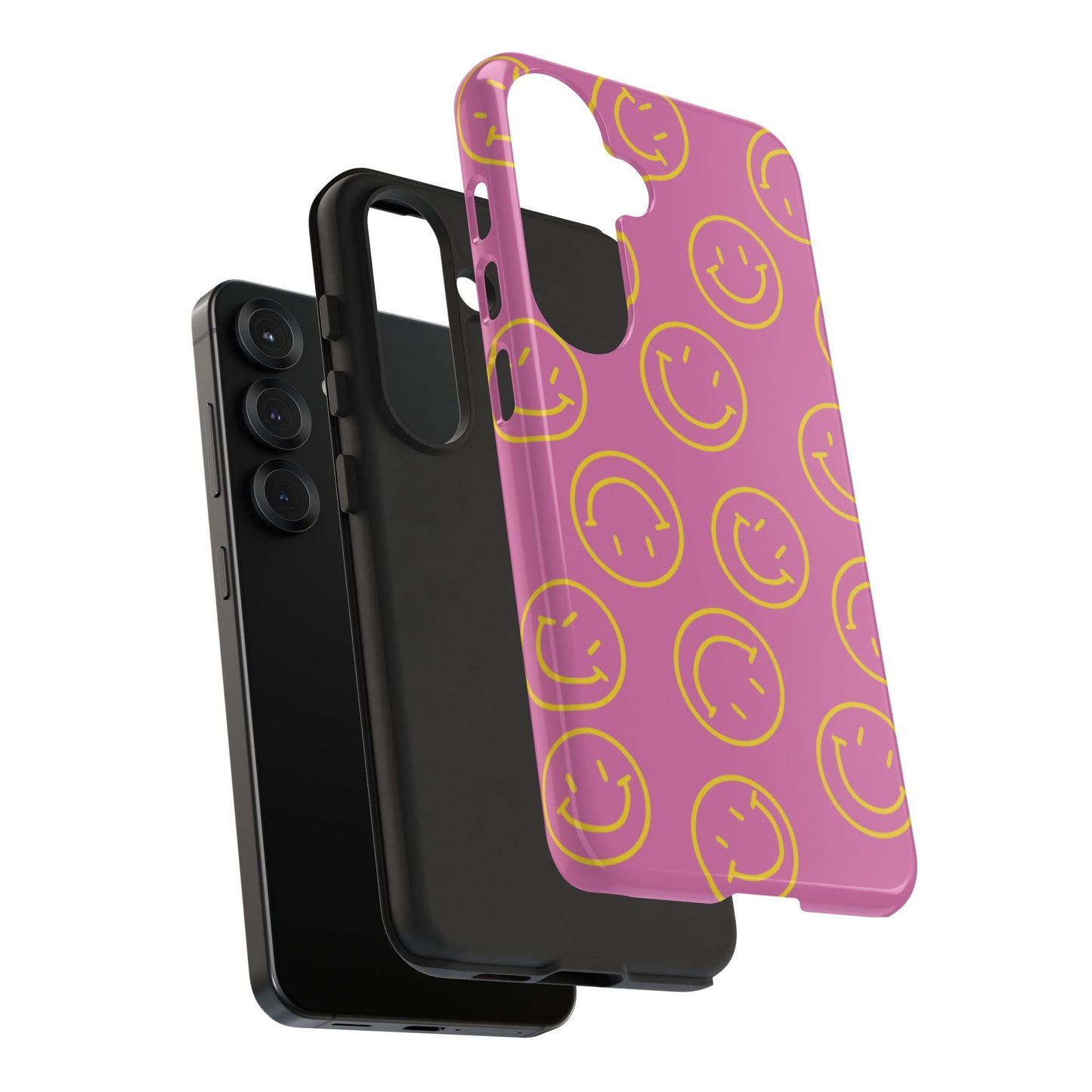 Pink and Yellow Smiley Face Phone Case