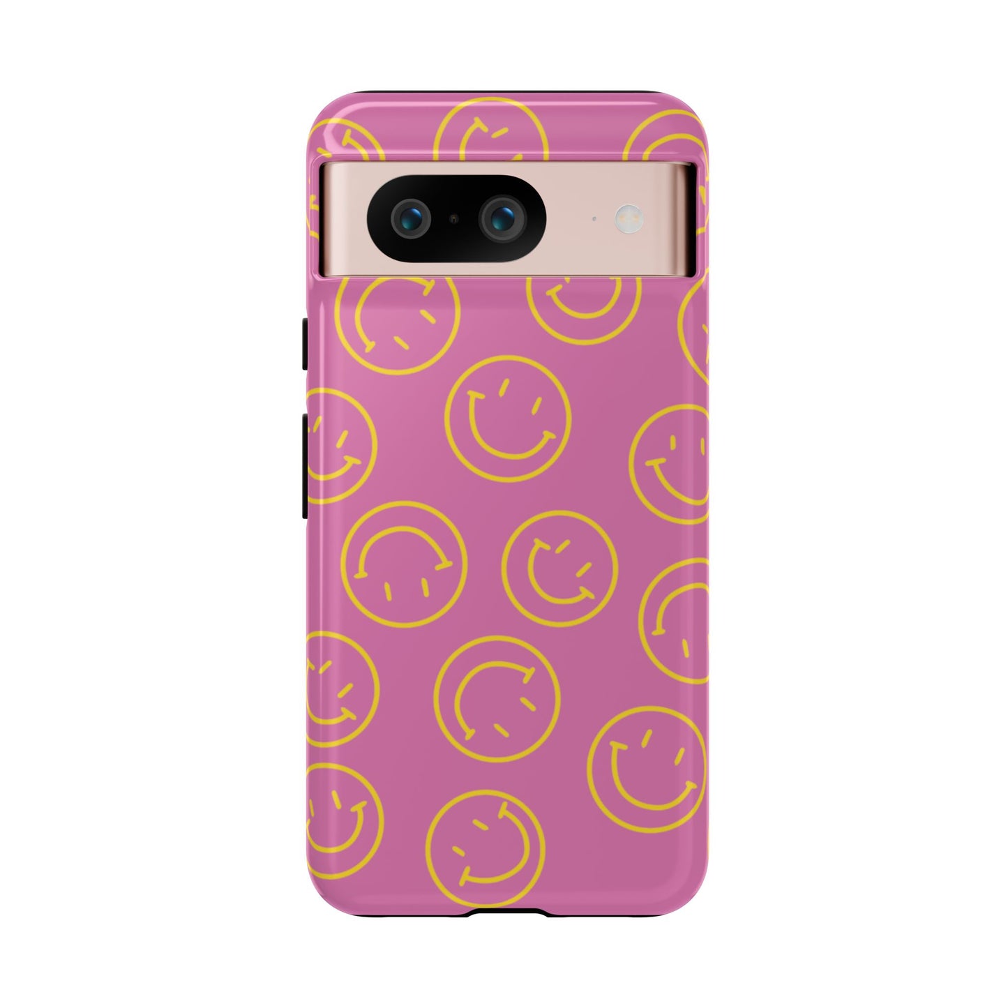 Pink and Yellow Smiley Face Phone Case