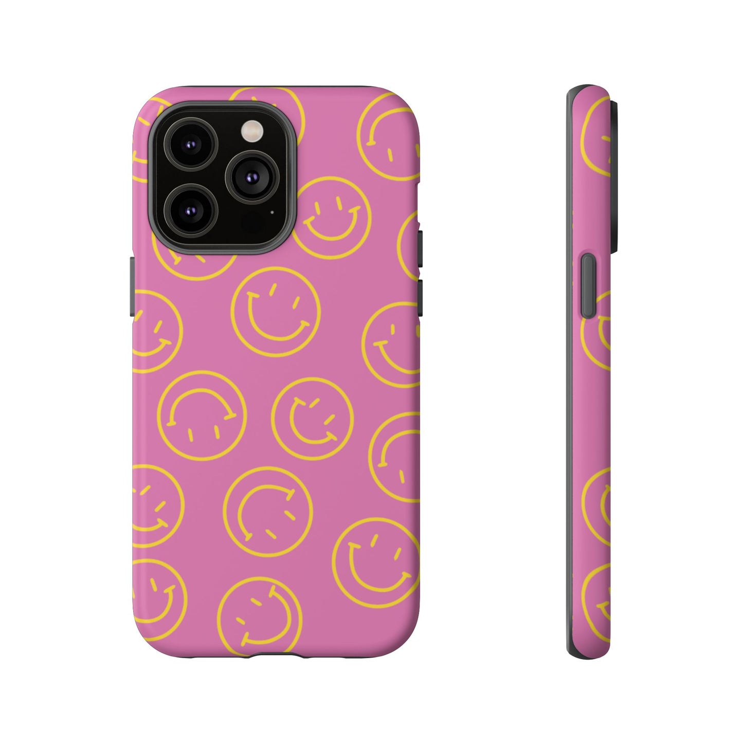 Pink and Yellow Smiley Face Phone Case