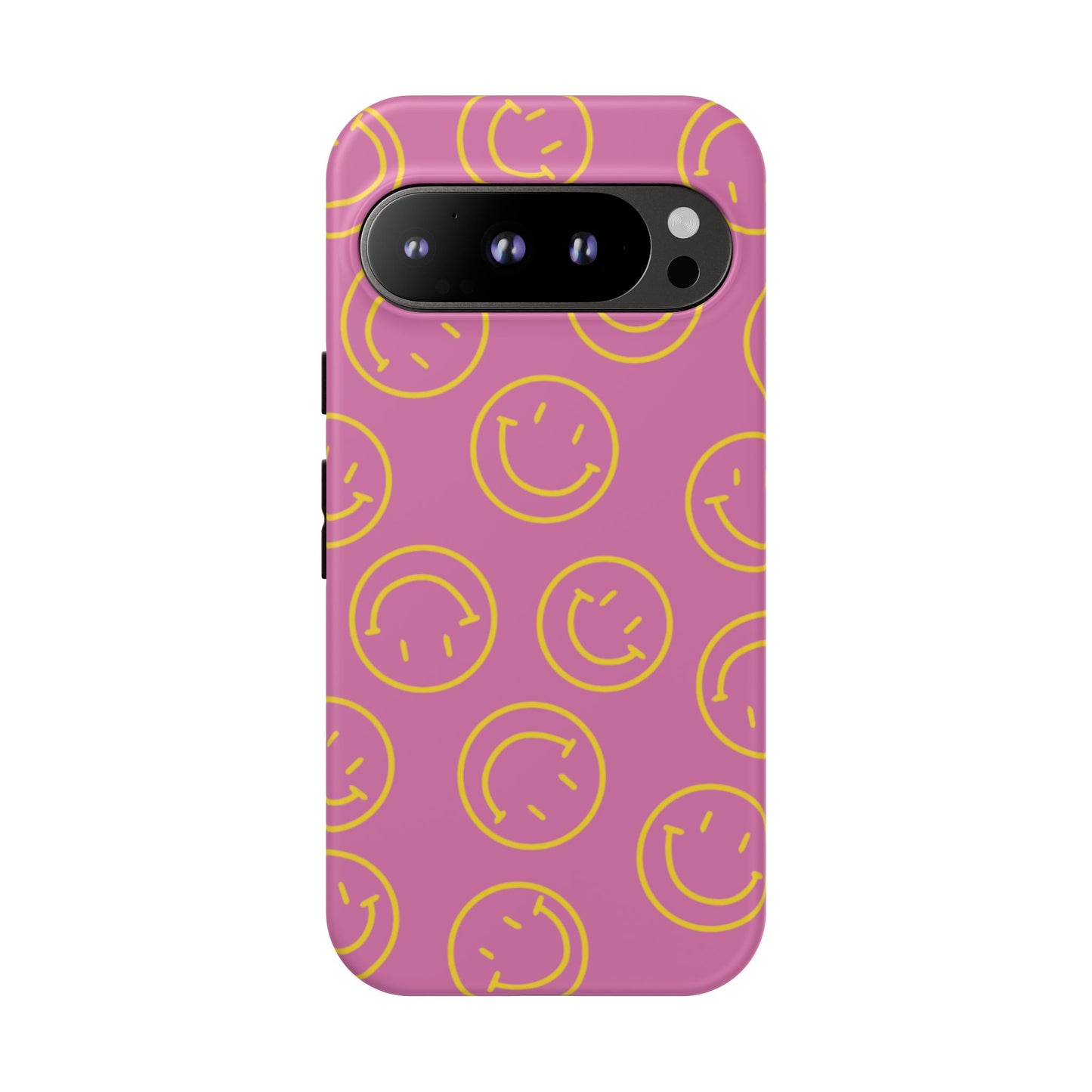 Pink and Yellow Smiley Face Phone Case