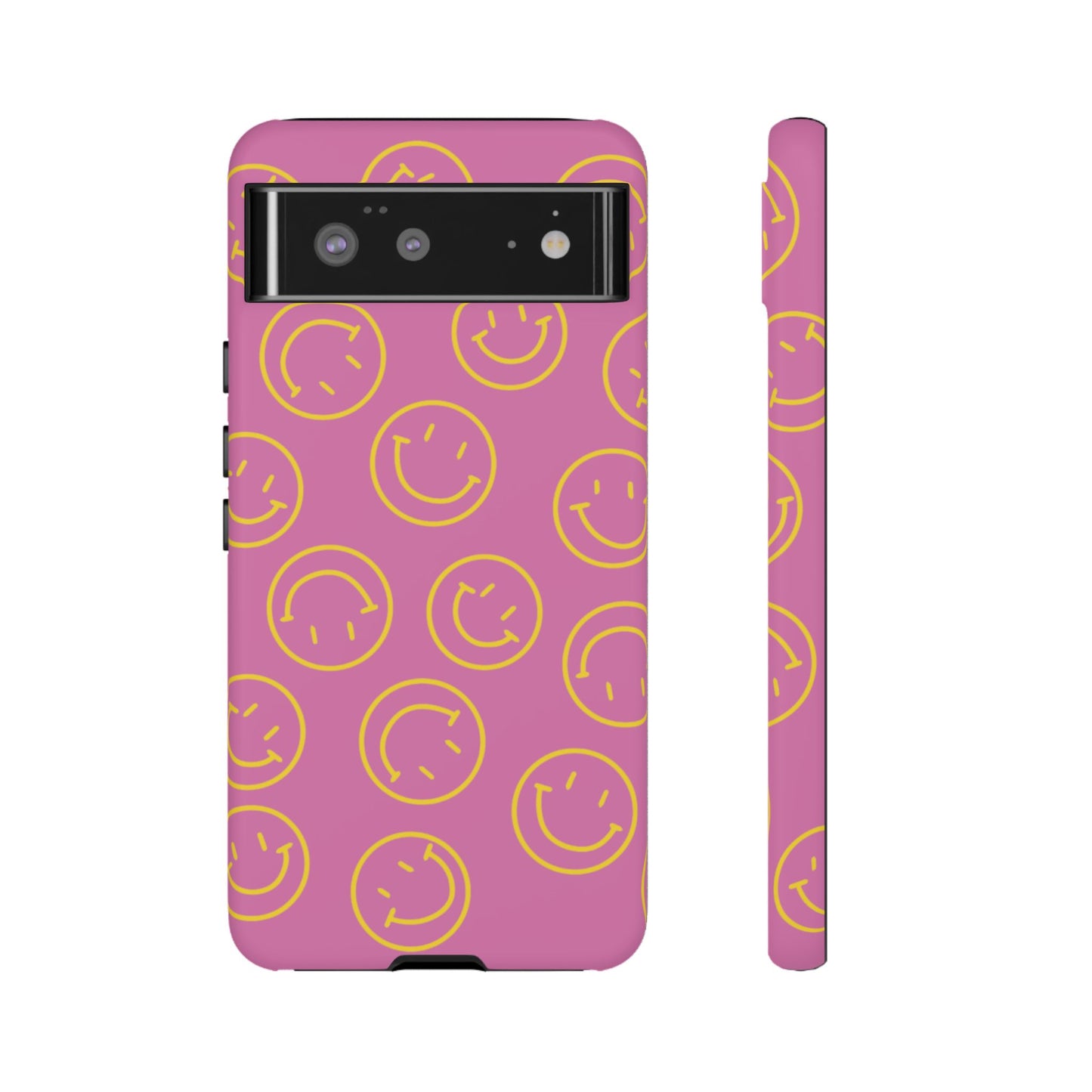 Pink and Yellow Smiley Face Phone Case