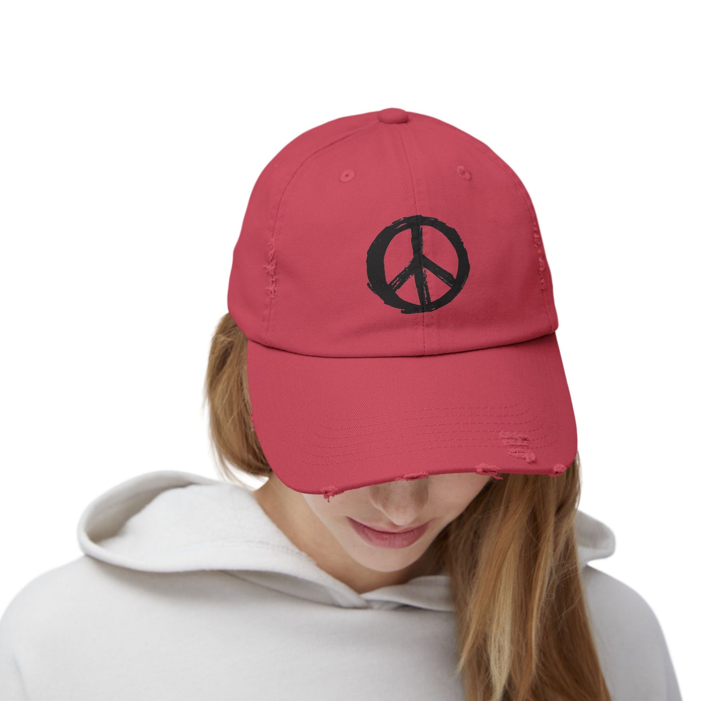 Peace Sign Hat, Peace Sign, Distressed Hat, Custom Hat