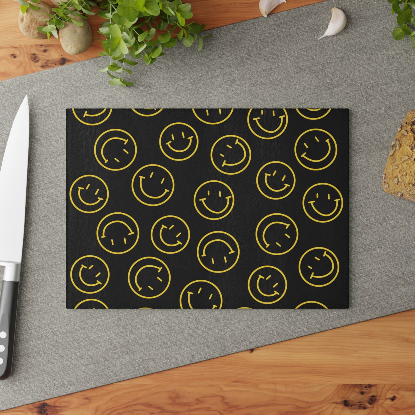 Smiley Face Glass Cutting Board