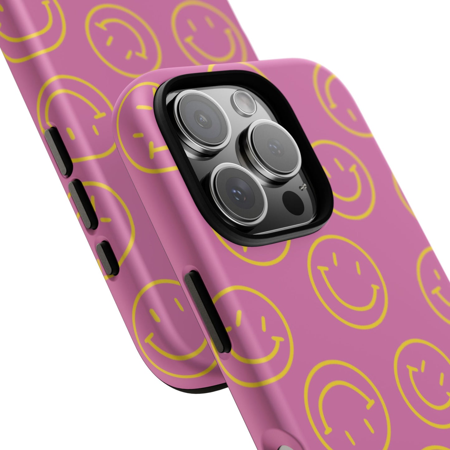 Pink and Yellow Smiley Face Phone Case