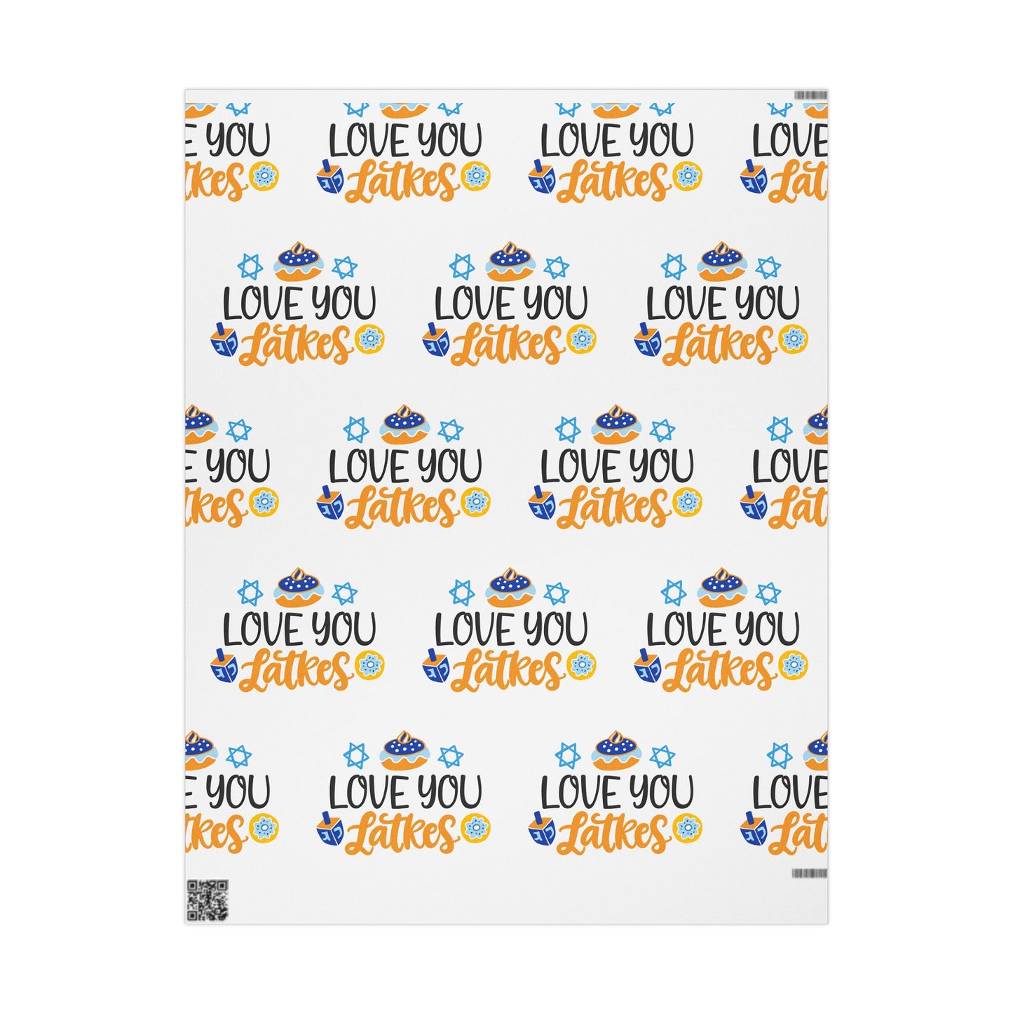 Love You Latkes Holiday Hanukkah Wrapping Paper