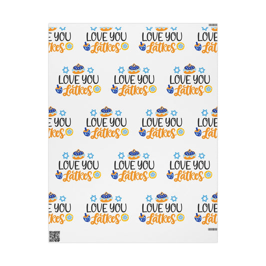 Love You Latkes Holiday Hanukkah Wrapping Paper