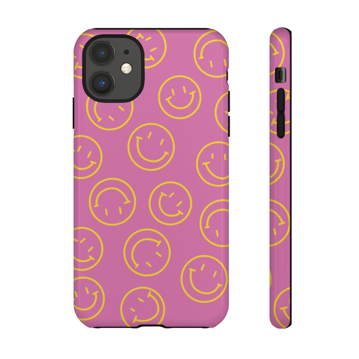 Pink and Yellow Smiley Face Phone Case